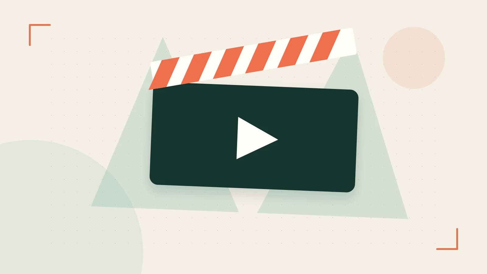Editorial illustration of a film clapperboard, a spotlight and layered cultural artwork
