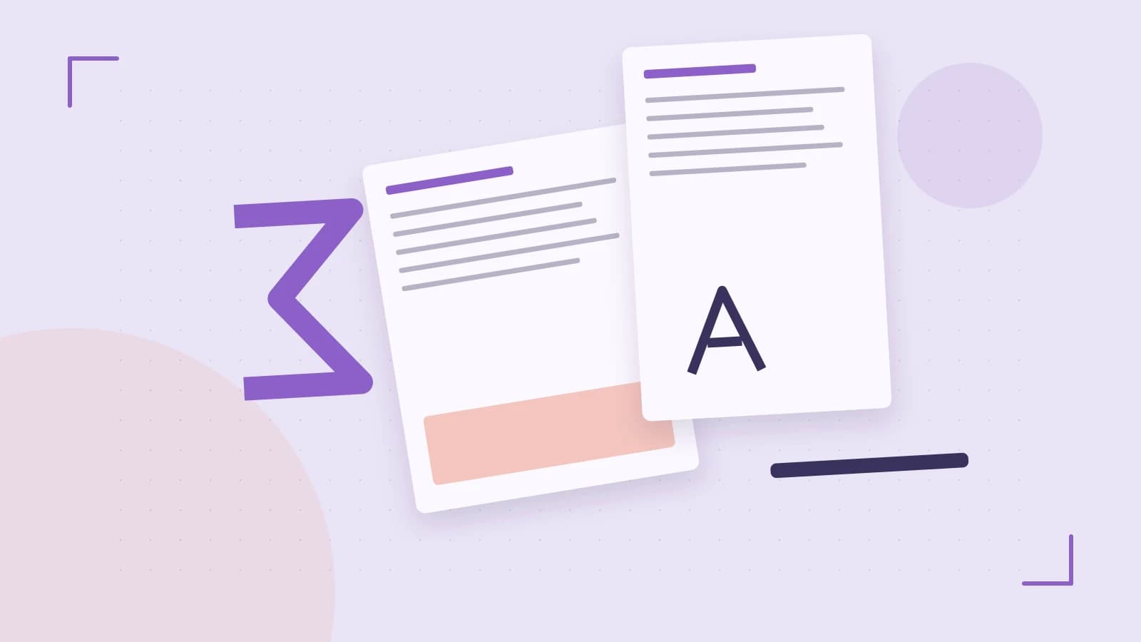 Editorial illustration of typeset pages, expressive letterform shapes and a precise editorial page grid