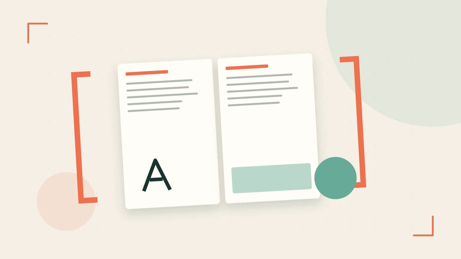 Editorial illustration of typeset pages, expressive letterform shapes and a precise editorial page grid