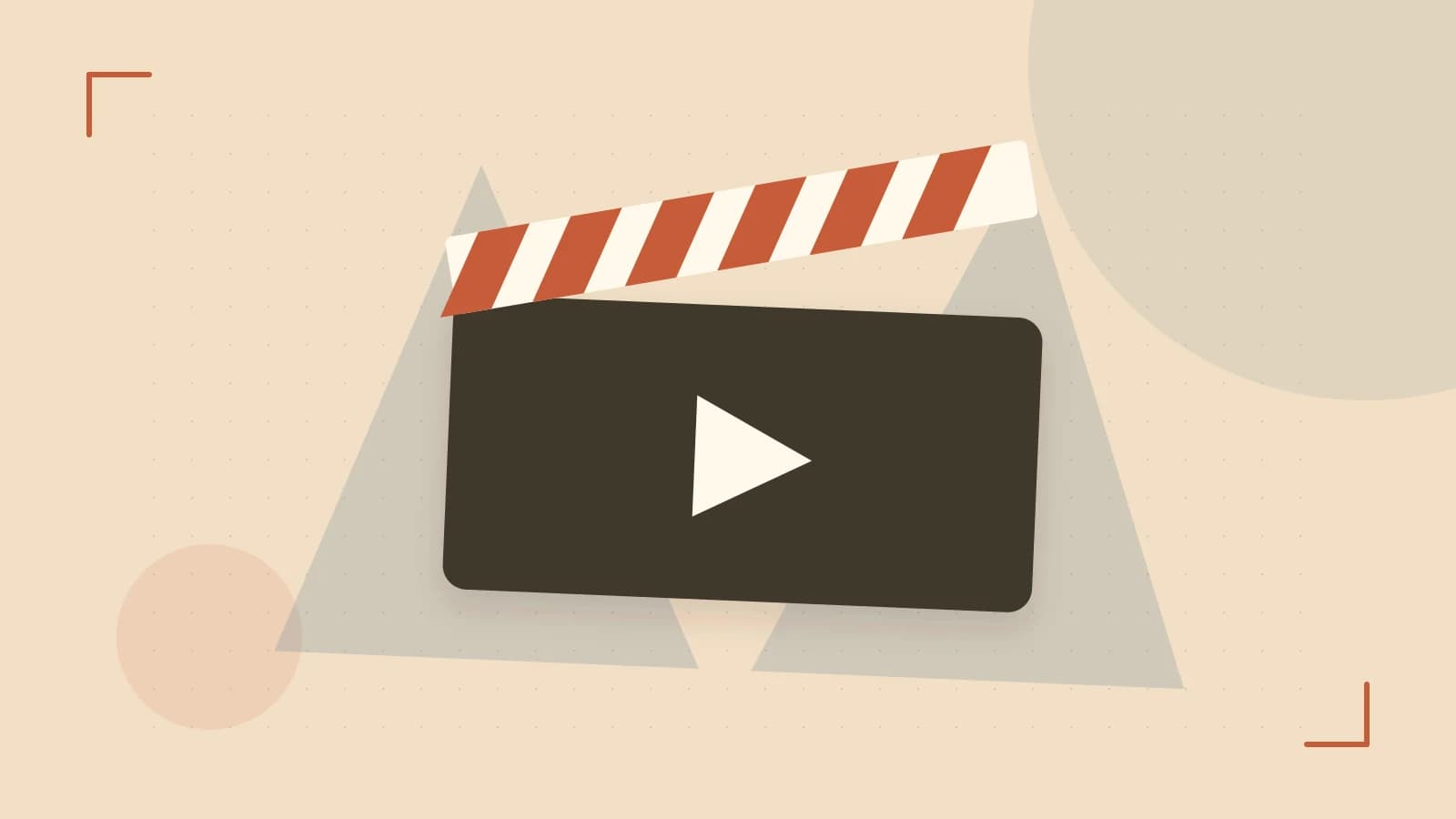 Editorial illustration of a film clapperboard, a spotlight and layered cultural artwork
