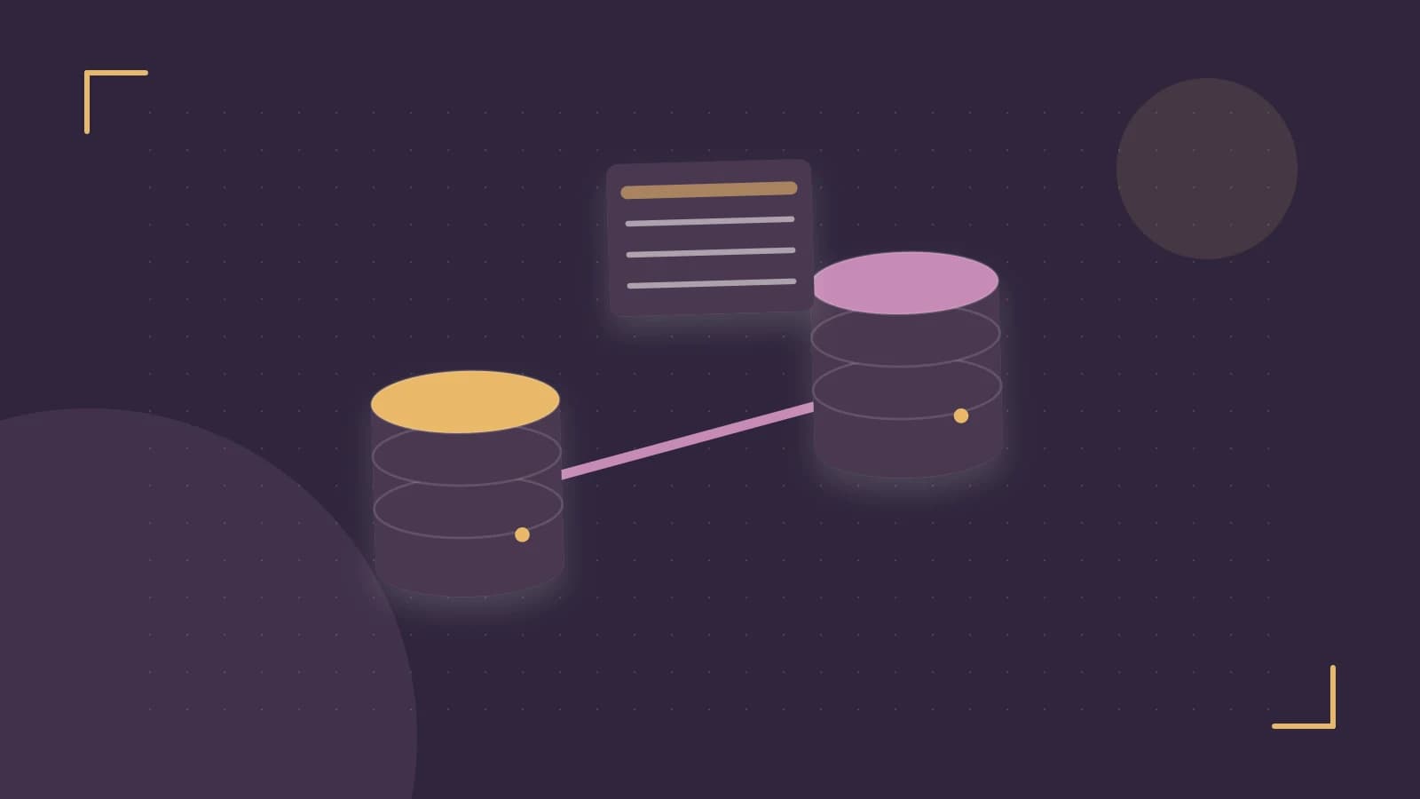 Editorial illustration of structured records, database cylinders and relationships between tables