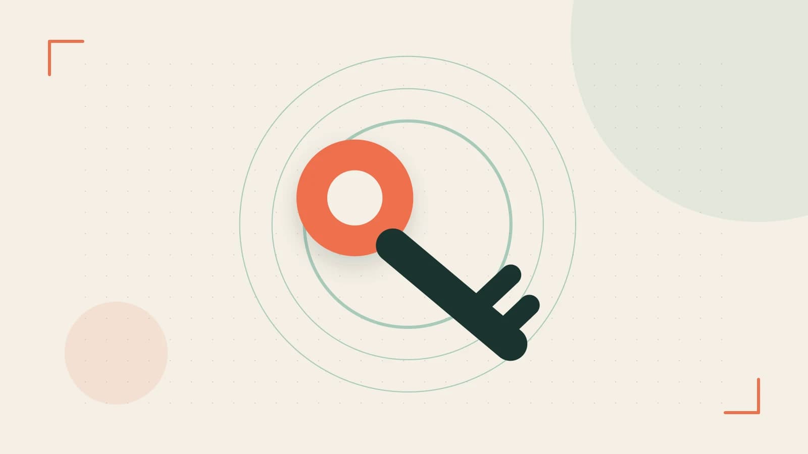 Editorial illustration of a sculpted shield, authentication key and concentric permission boundaries