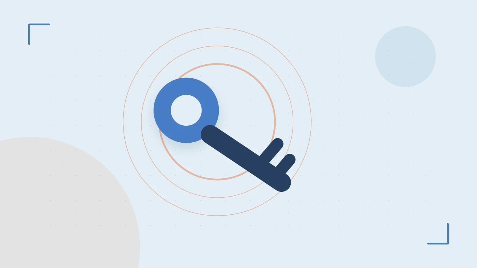 Editorial illustration of a sculpted shield, authentication key and concentric permission boundaries