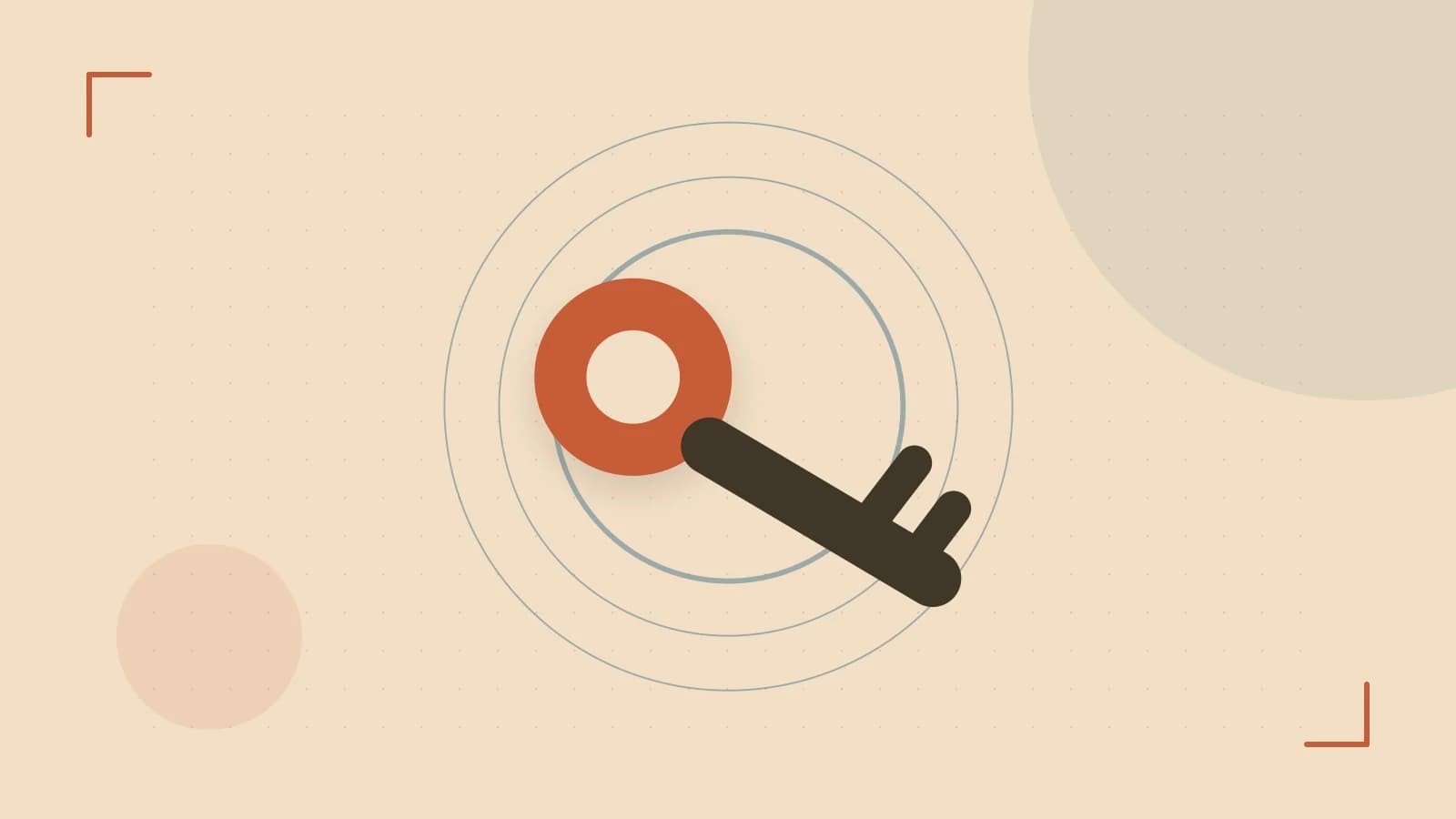Editorial illustration of a sculpted shield, authentication key and concentric permission boundaries