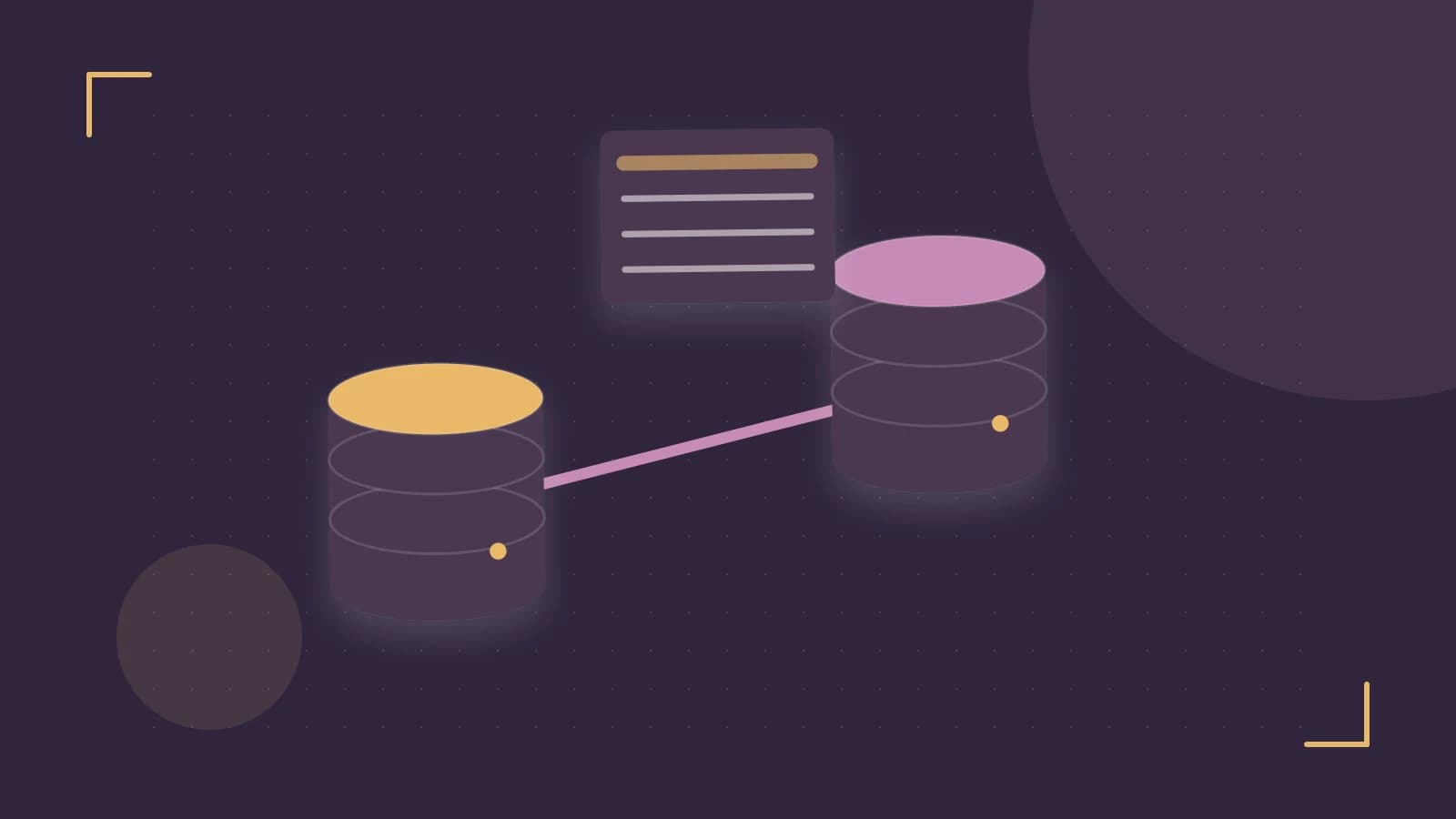 Editorial illustration of structured records, database cylinders and relationships between tables