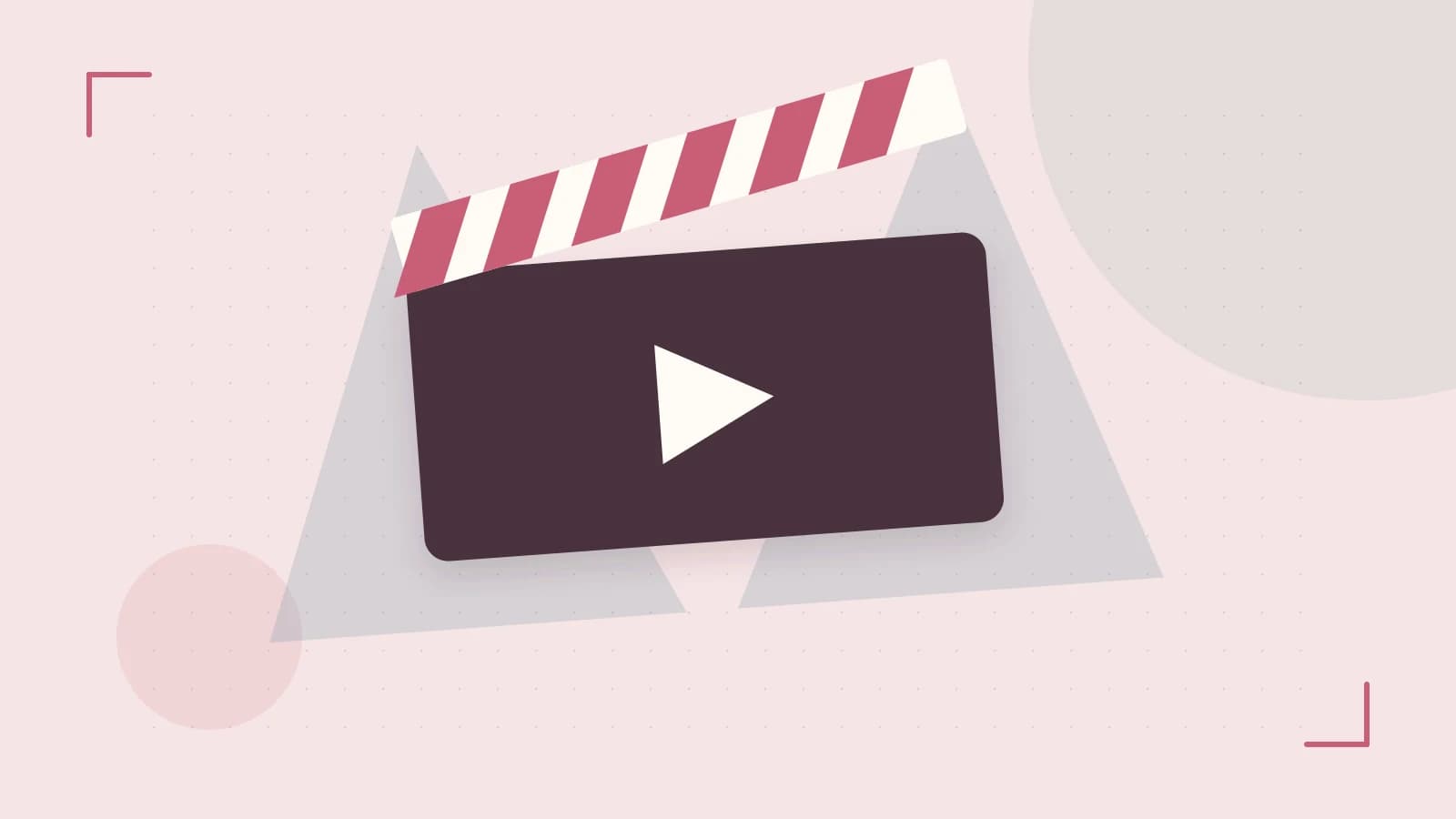 Editorial illustration of a film clapperboard, a spotlight and layered cultural artwork