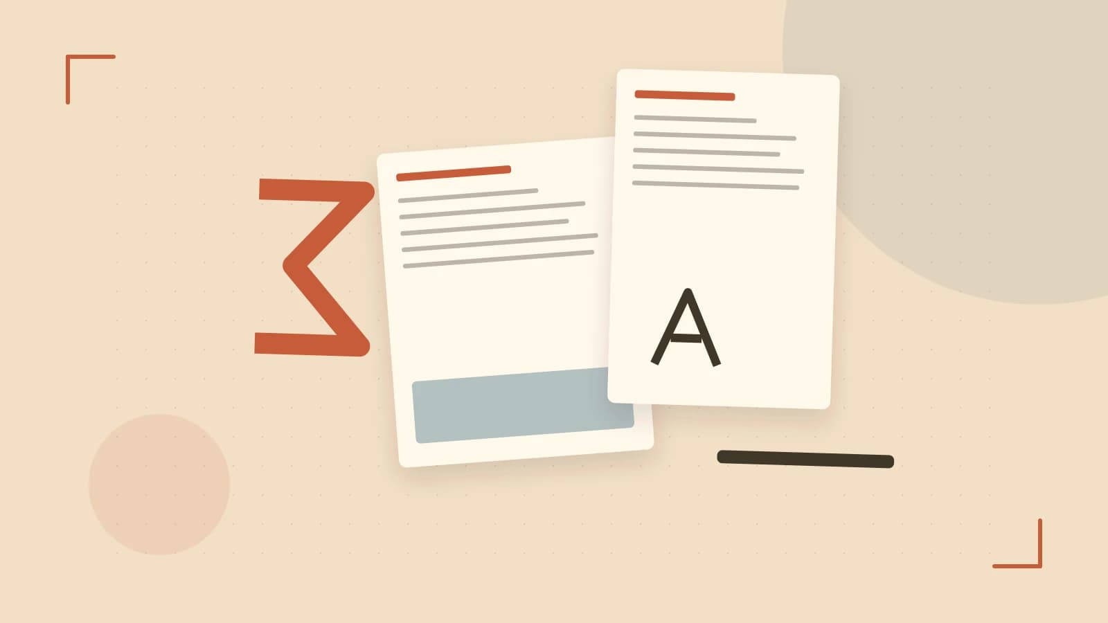 Editorial illustration of typeset pages, expressive letterform shapes and a precise editorial page grid