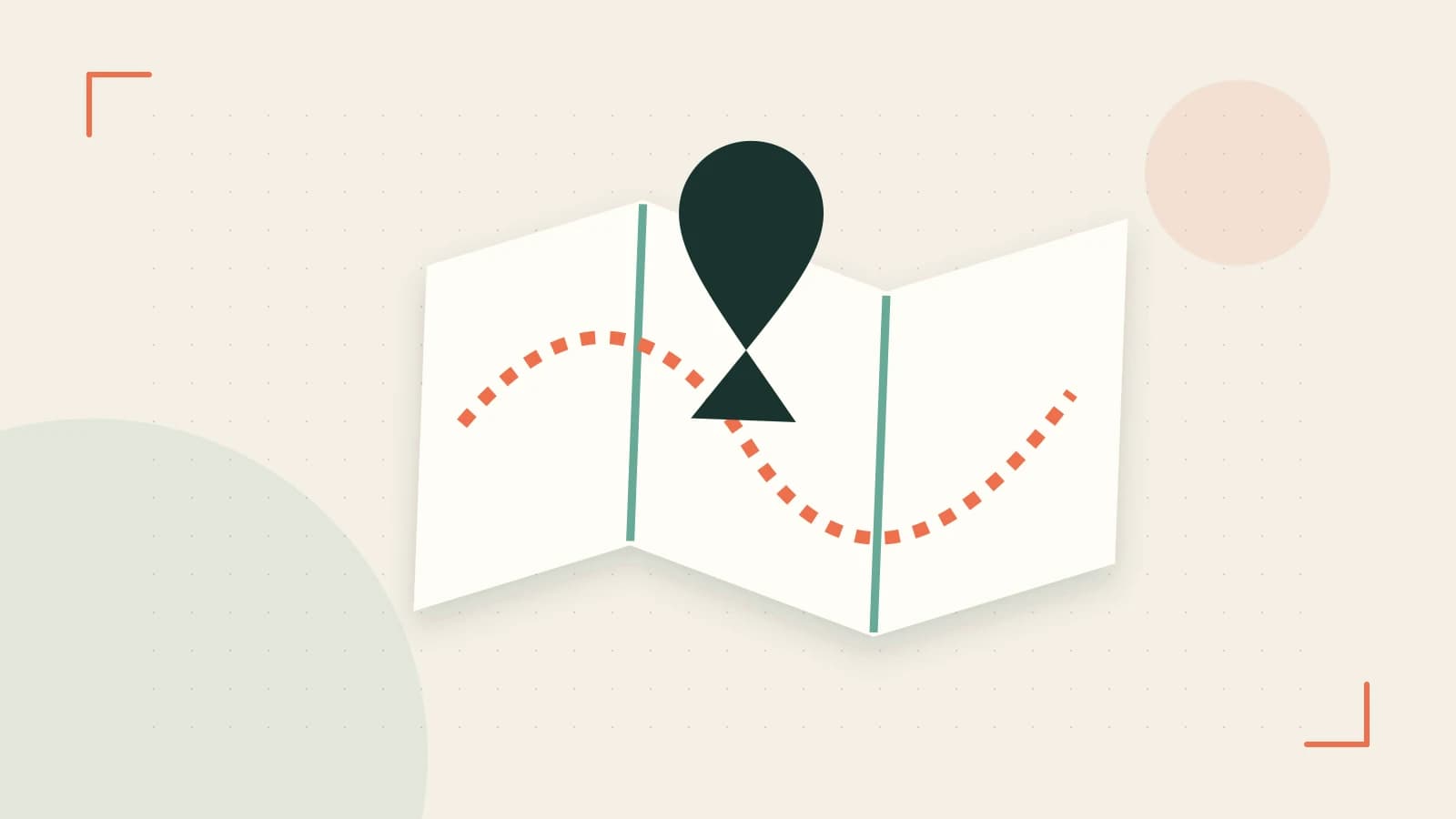 Editorial illustration of an editorial globe with meridians and layered geographic shapes