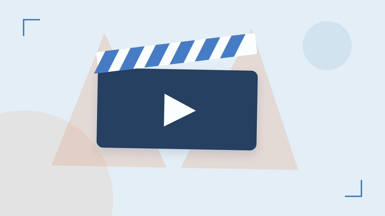 Editorial illustration of a film clapperboard, a spotlight and layered cultural artwork