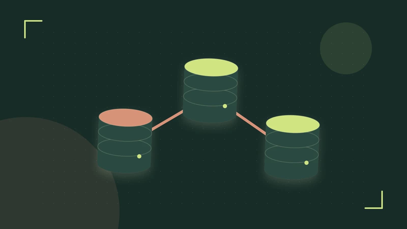 Editorial illustration of structured records, database cylinders and relationships between tables