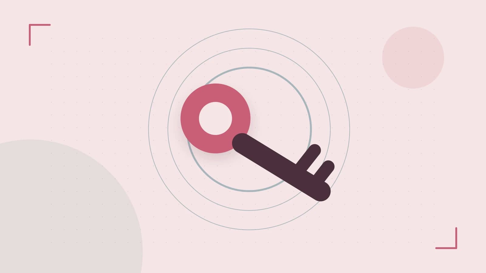 Editorial illustration of a sculpted shield, authentication key and concentric permission boundaries