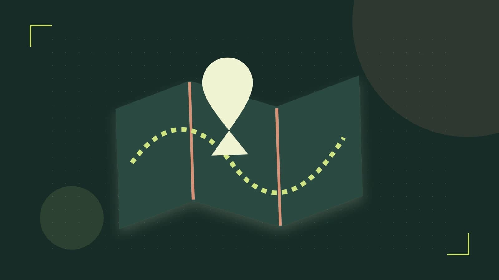 Editorial illustration of an editorial globe with meridians and layered geographic shapes
