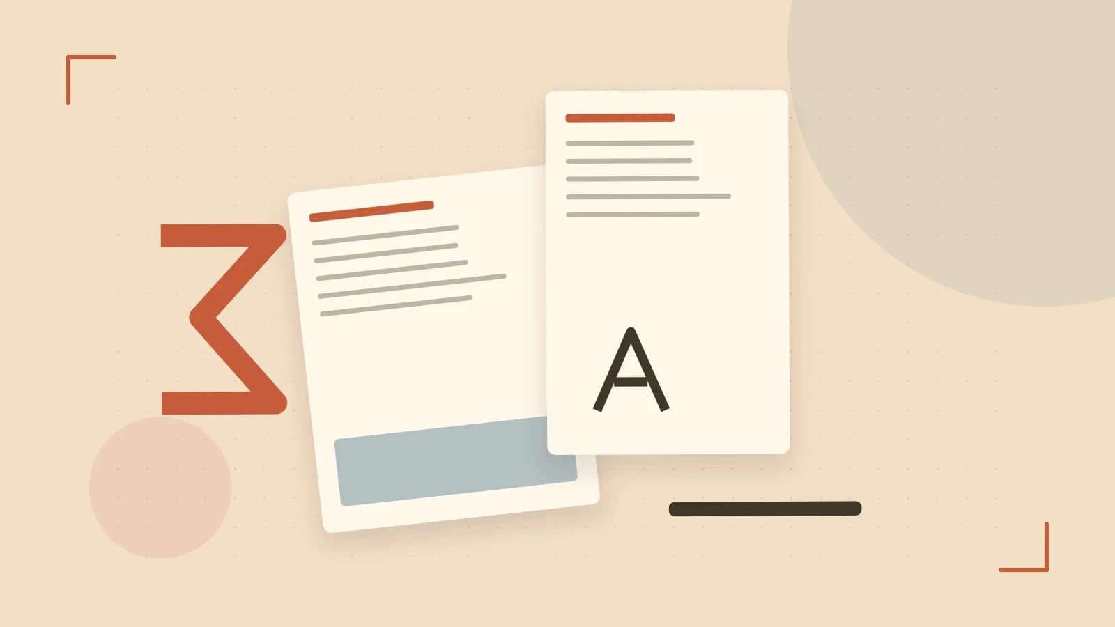 Editorial illustration of typeset pages, expressive letterform shapes and a precise editorial page grid