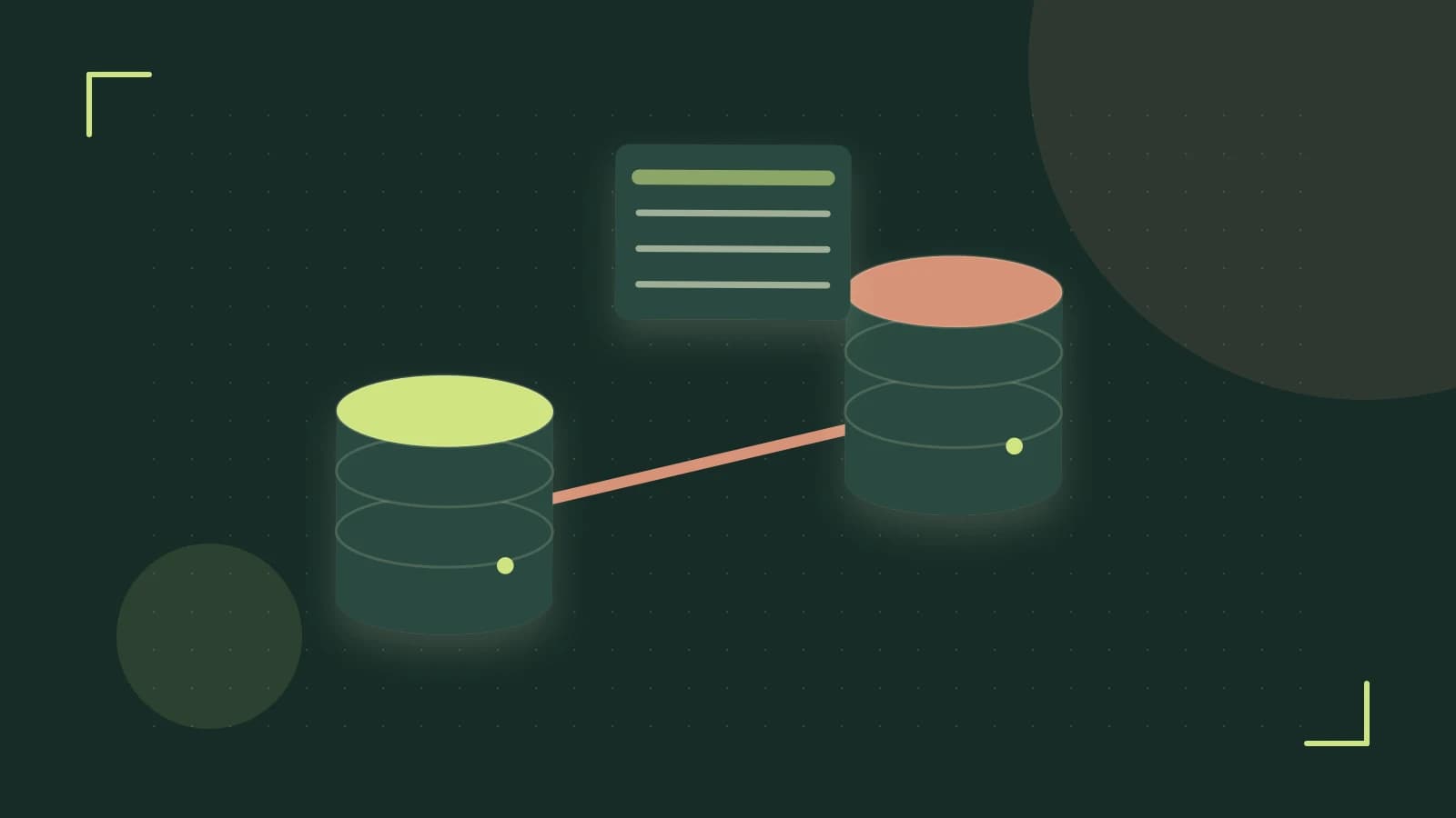 Editorial illustration of structured records, database cylinders and relationships between tables