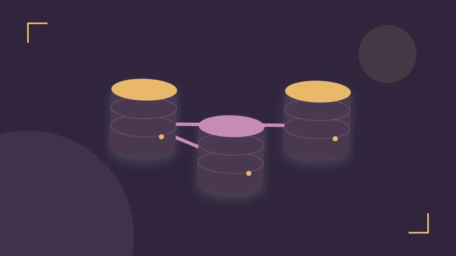 Editorial illustration of structured records, database cylinders and relationships between tables