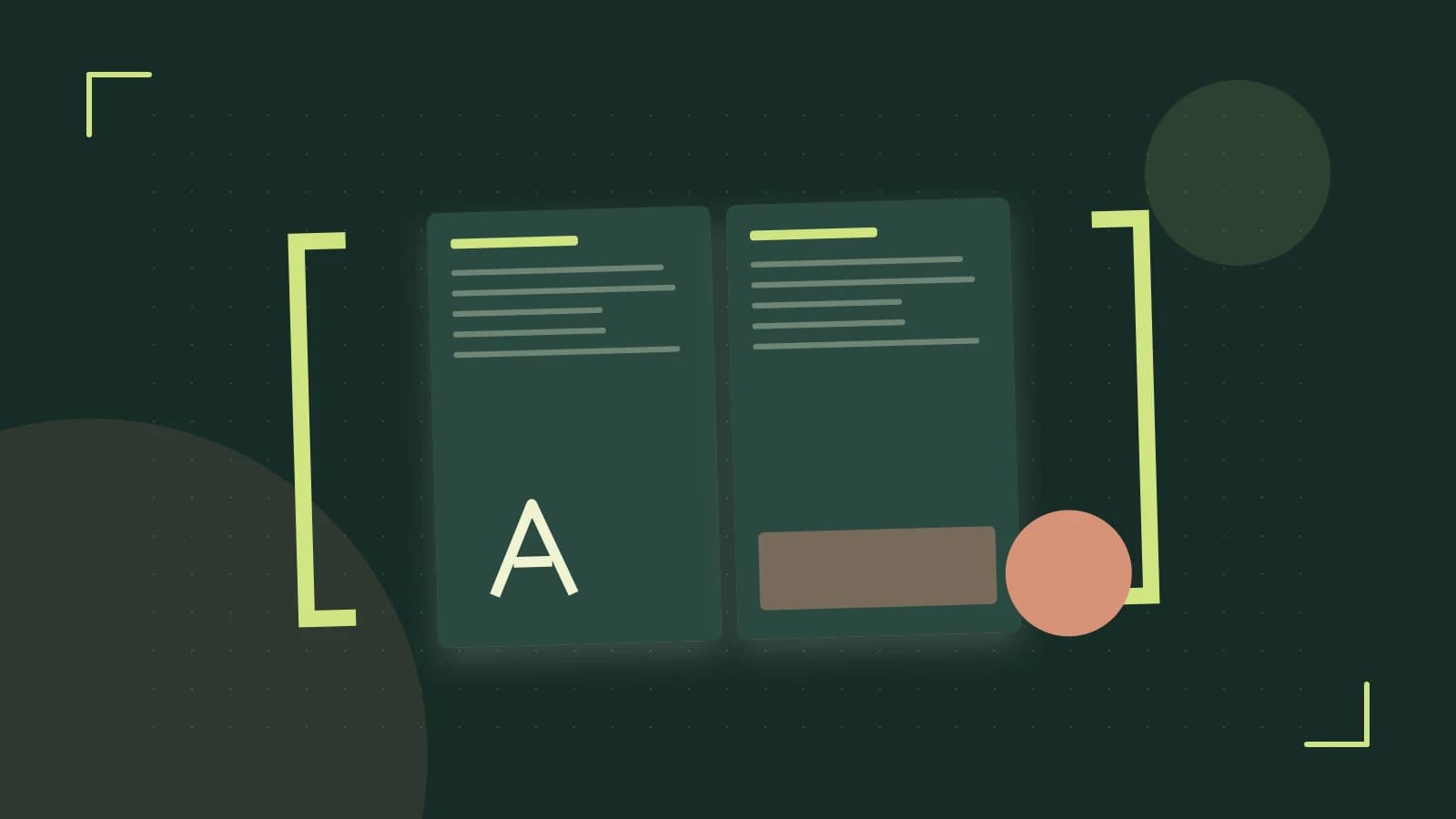Editorial illustration of typeset pages, expressive letterform shapes and a precise editorial page grid