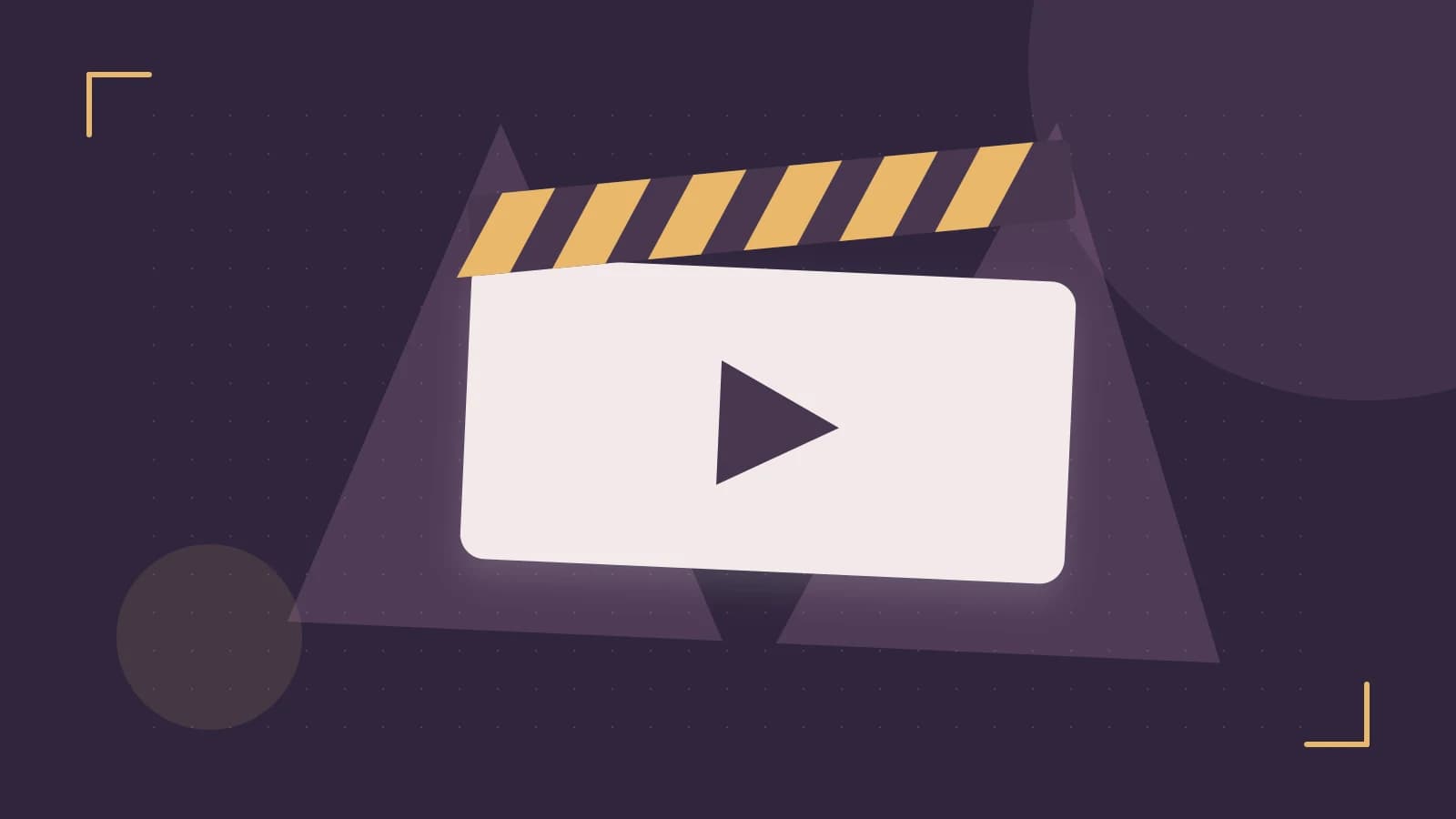 Editorial illustration of a film clapperboard, a spotlight and layered cultural artwork