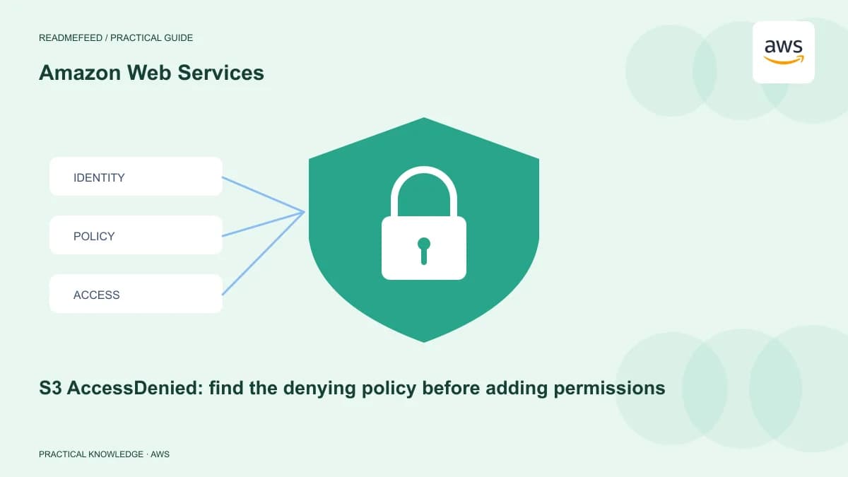 S3 AccessDenied: find the denying policy before adding permissions