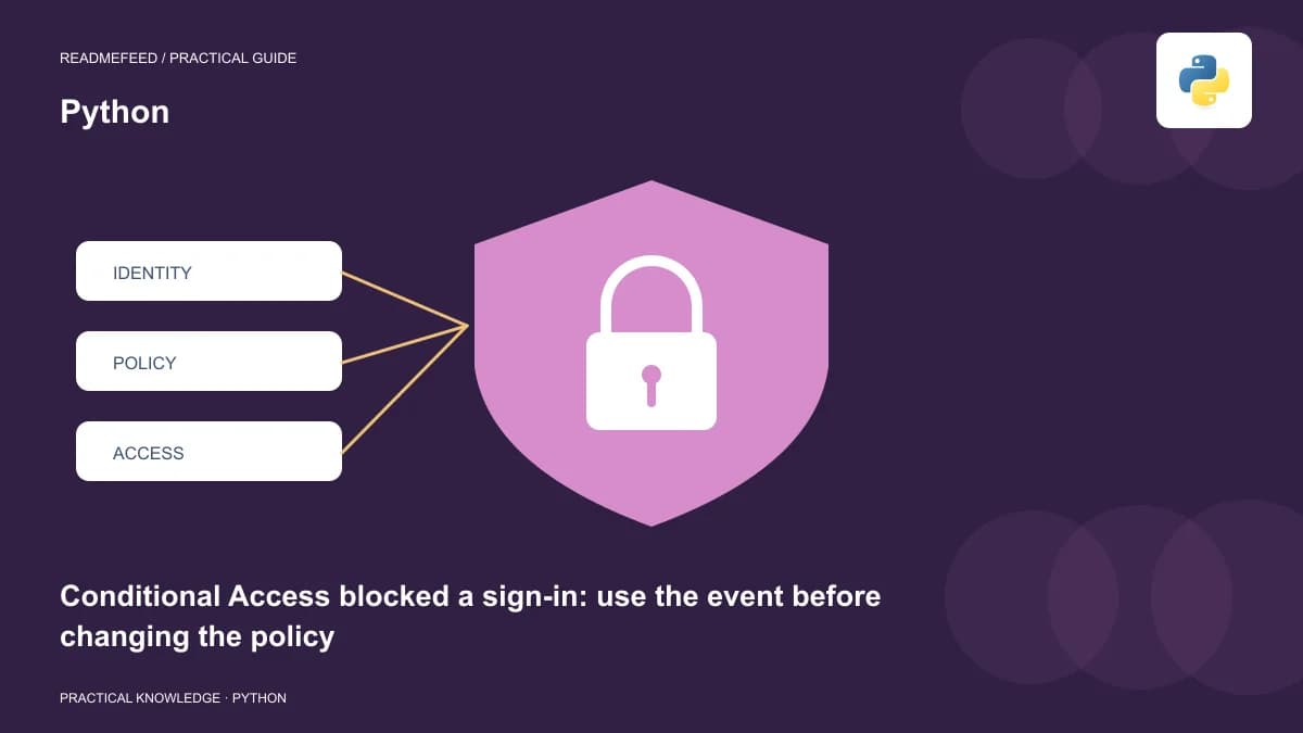 Conditional Access blocked a sign-in: use the event before changing the policy