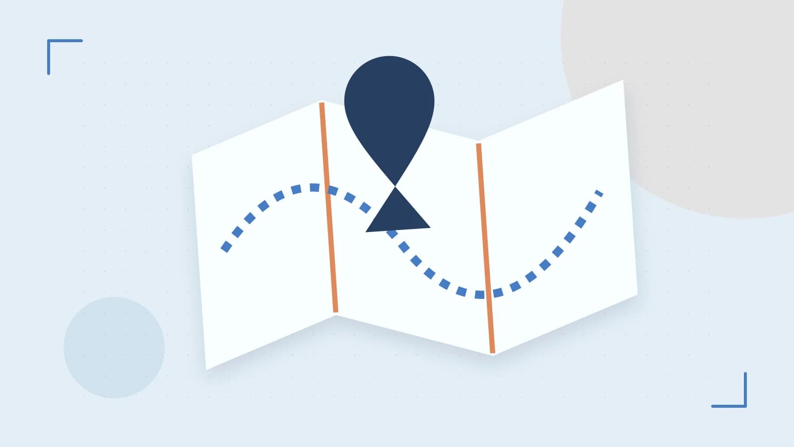 Editorial illustration of an editorial globe with meridians and layered geographic shapes