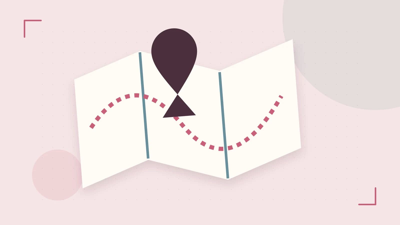 Editorial illustration of an editorial globe with meridians and layered geographic shapes