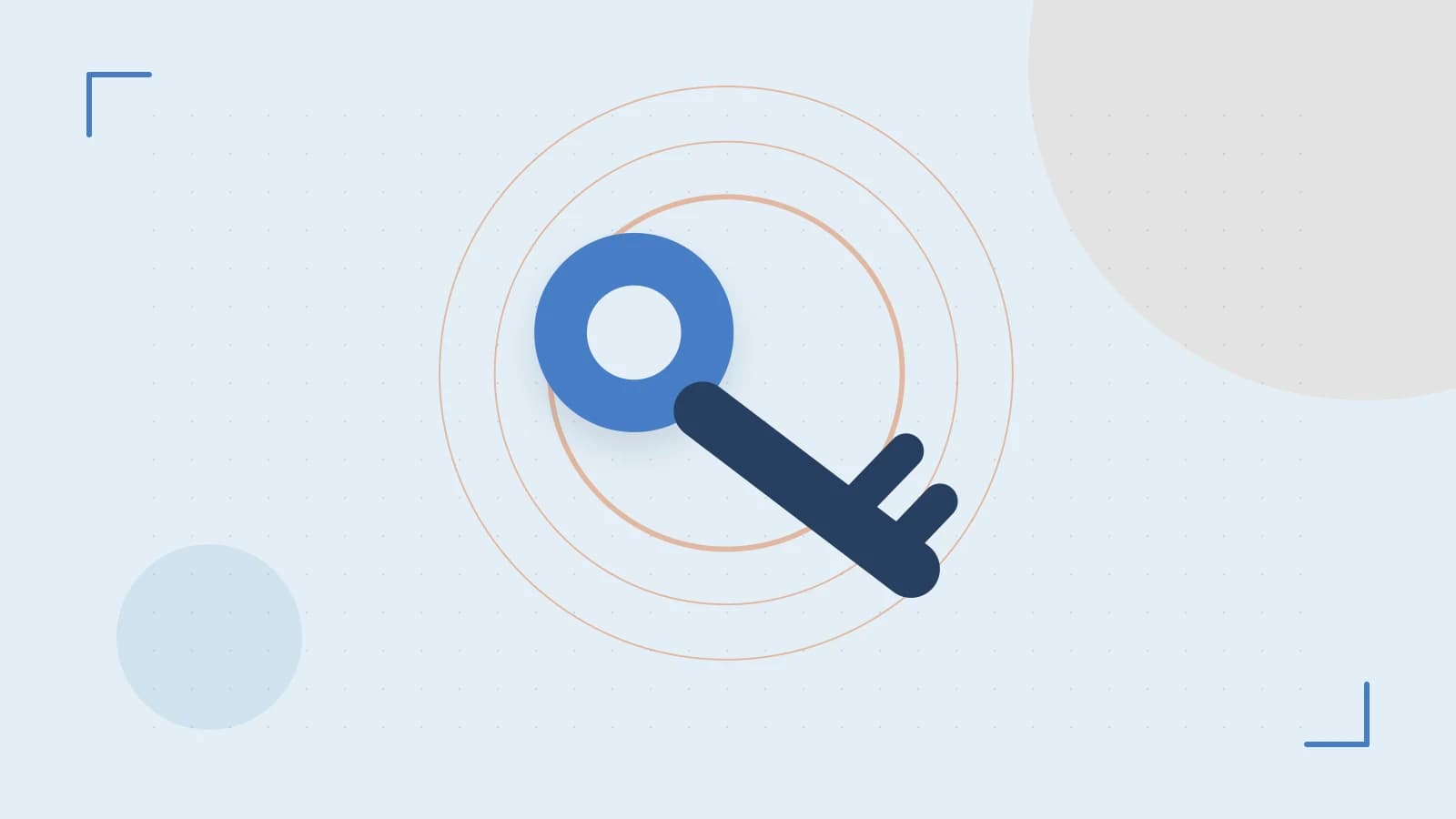 Editorial illustration of a sculpted shield, authentication key and concentric permission boundaries