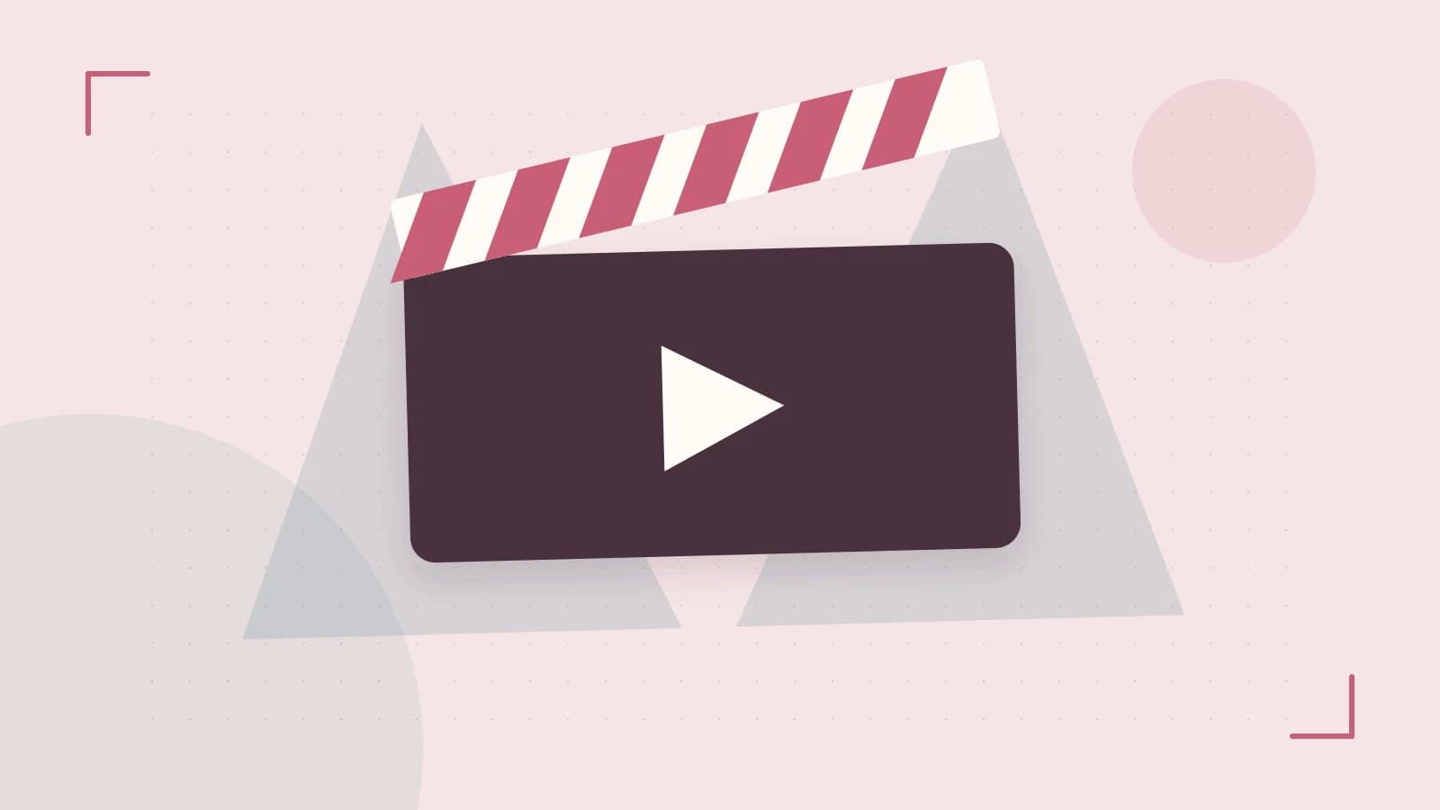 Editorial illustration of a film clapperboard, a spotlight and layered cultural artwork