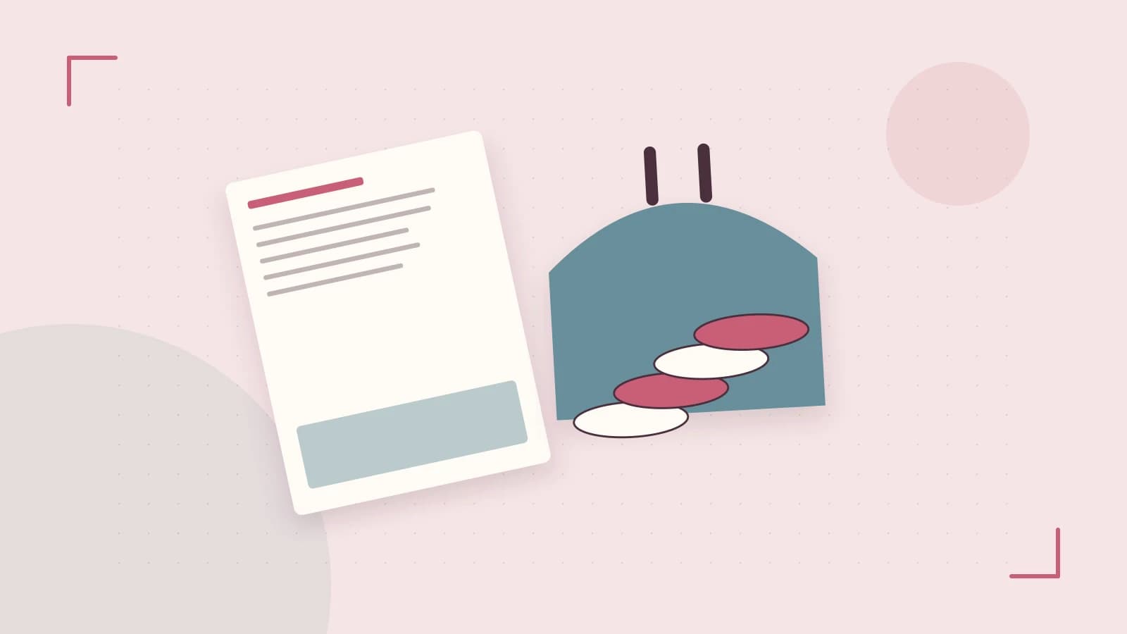 Editorial illustration of abstract coins, a payment card and a geometric financial chart without data labels