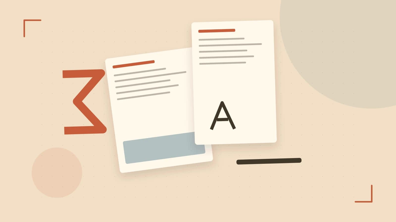 Editorial illustration of typeset pages, expressive letterform shapes and a precise editorial page grid