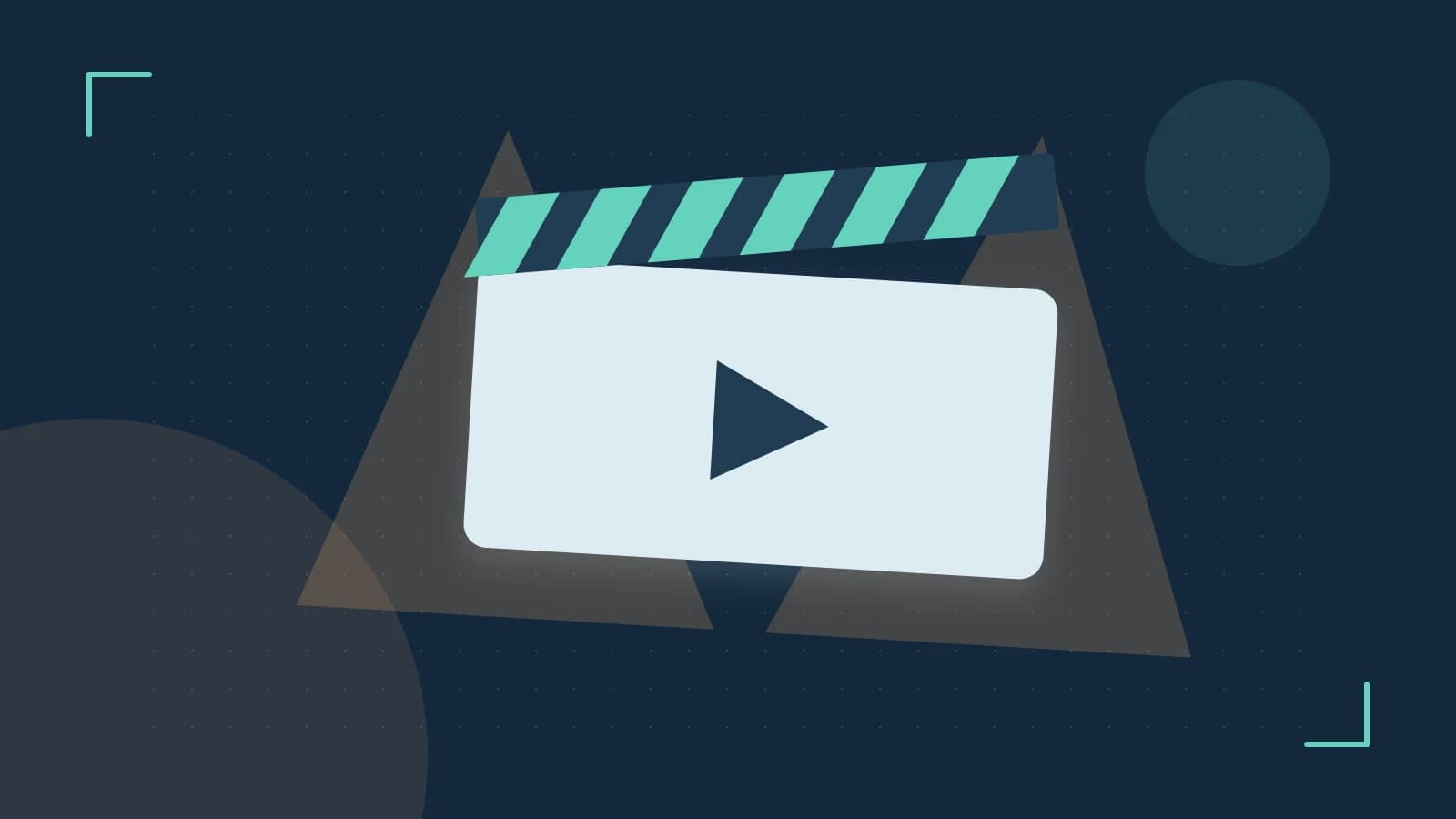 Editorial illustration of a film clapperboard, a spotlight and layered cultural artwork