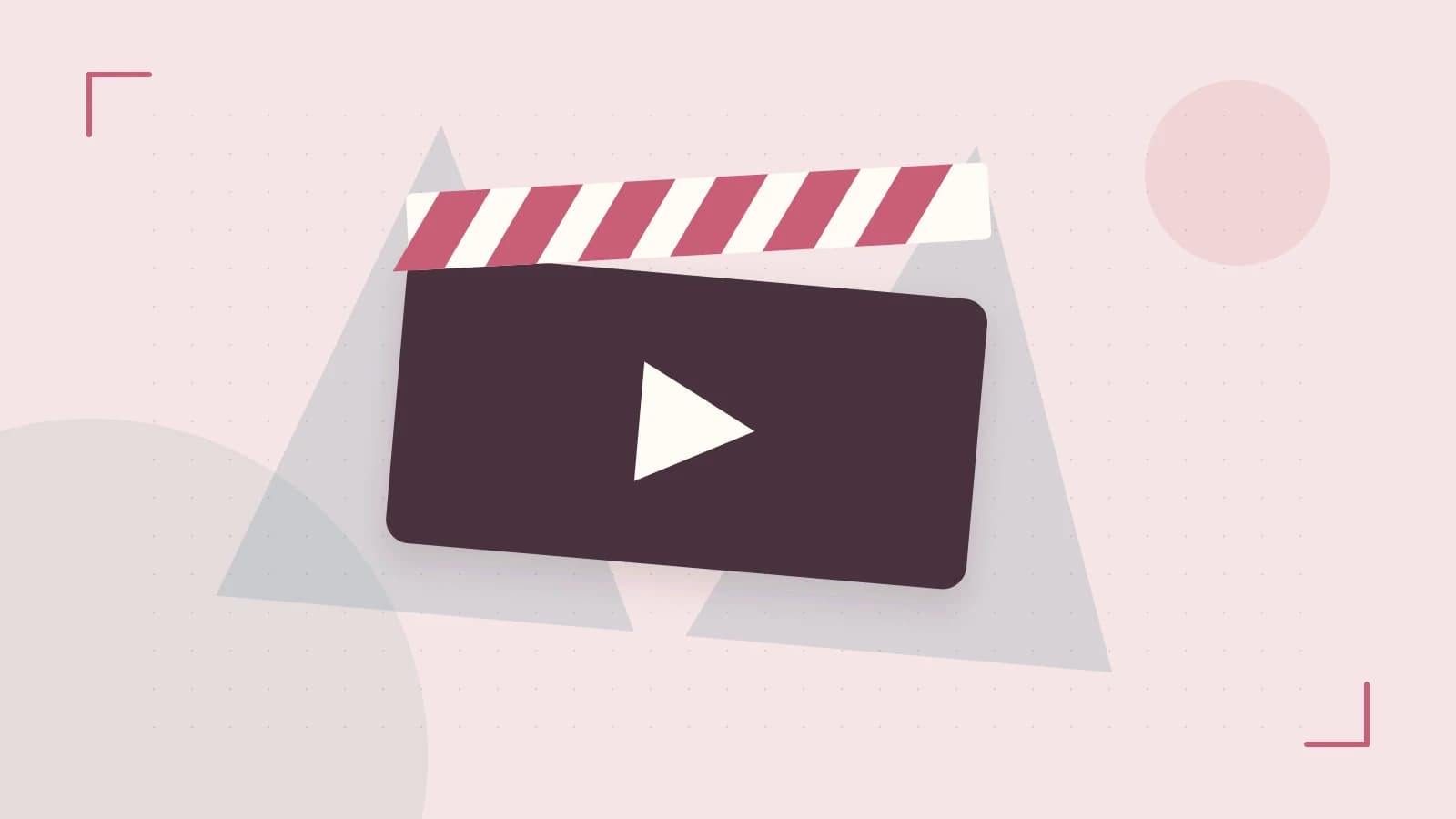 Editorial illustration of a film clapperboard, a spotlight and layered cultural artwork