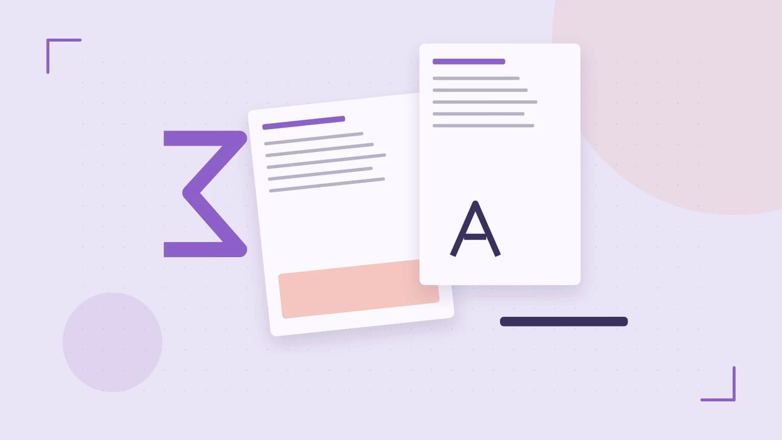 Editorial illustration of typeset pages, expressive letterform shapes and a precise editorial page grid