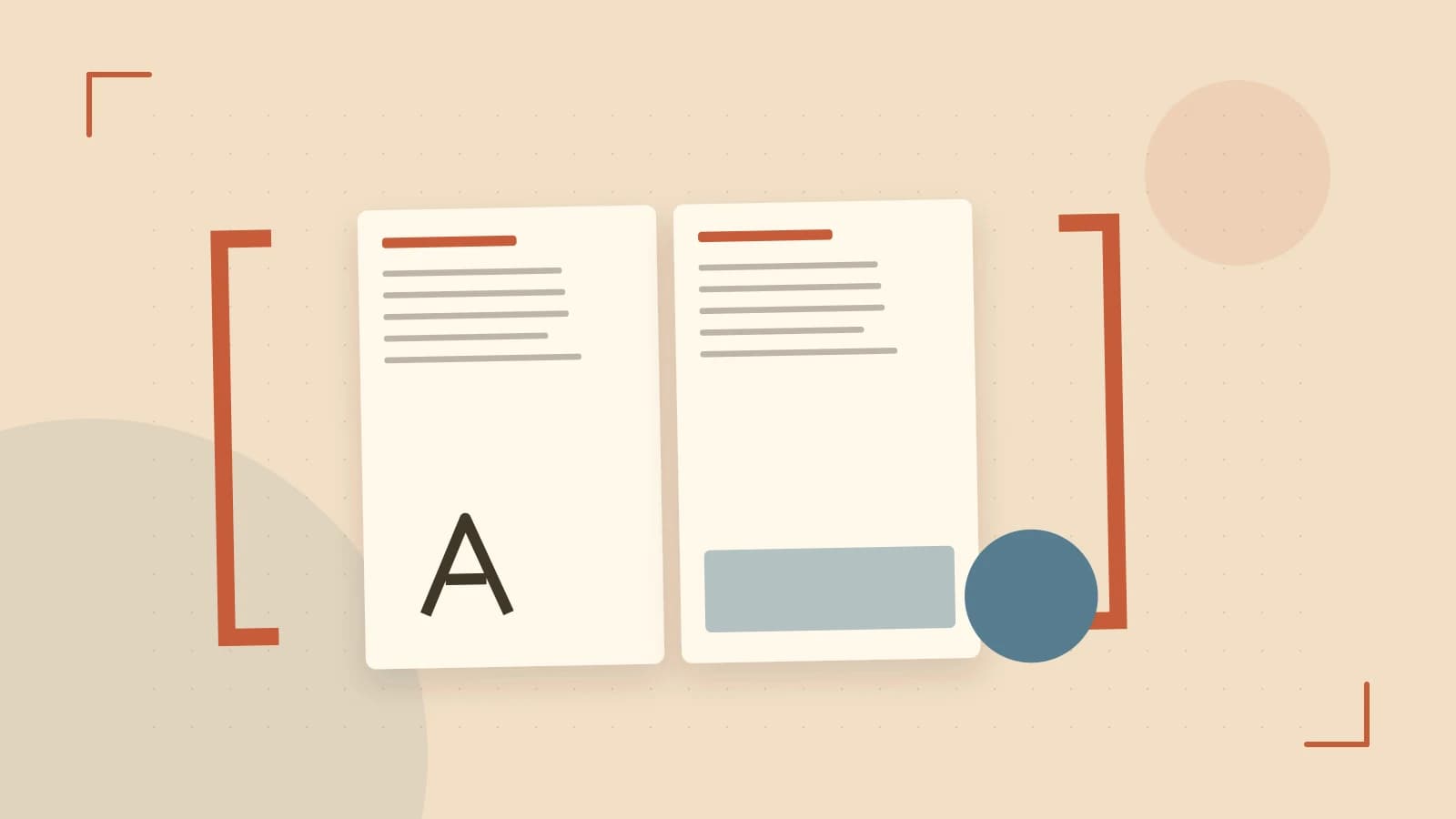 Editorial illustration of typeset pages, expressive letterform shapes and a precise editorial page grid