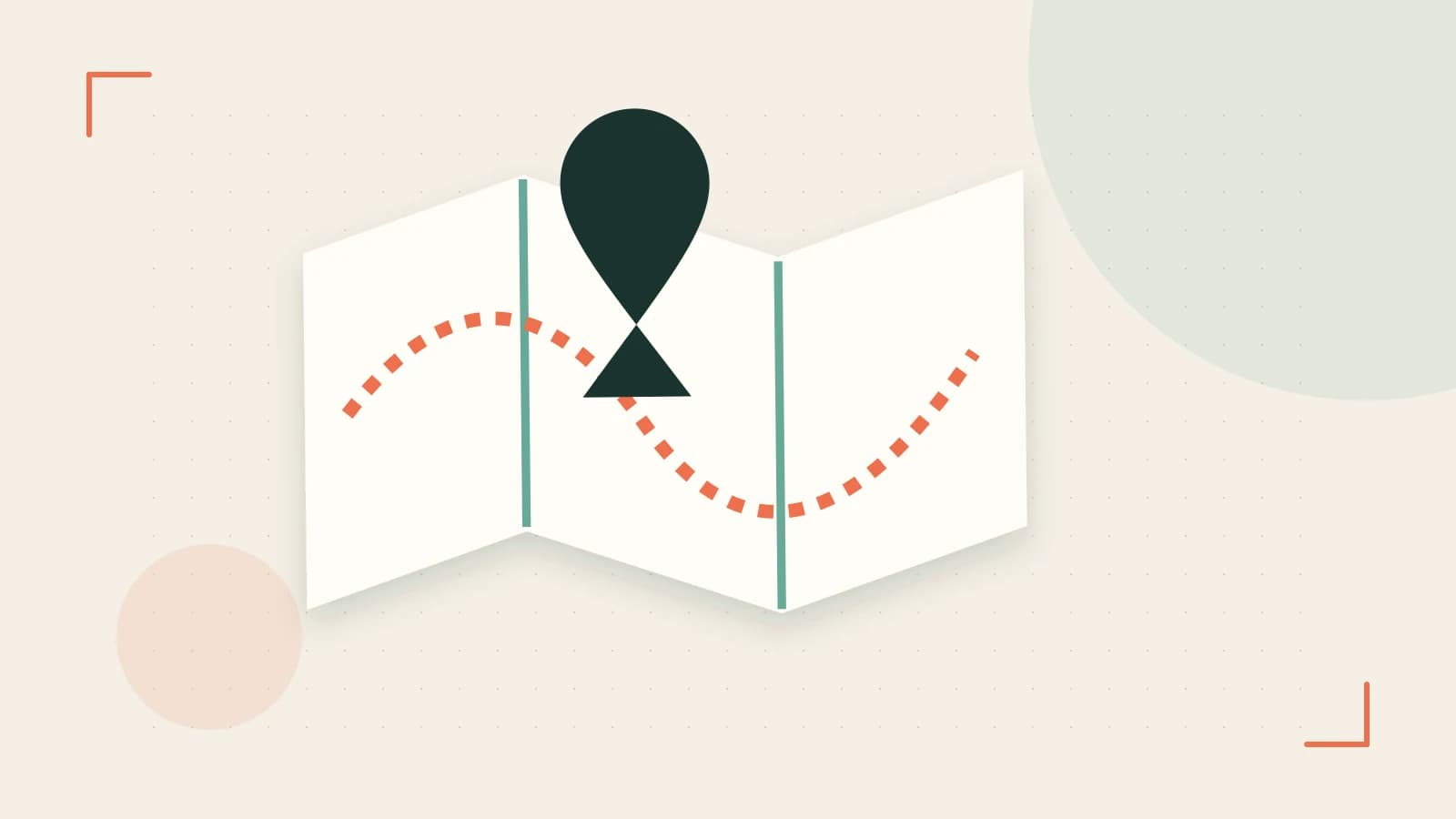 Editorial illustration of an editorial globe with meridians and layered geographic shapes