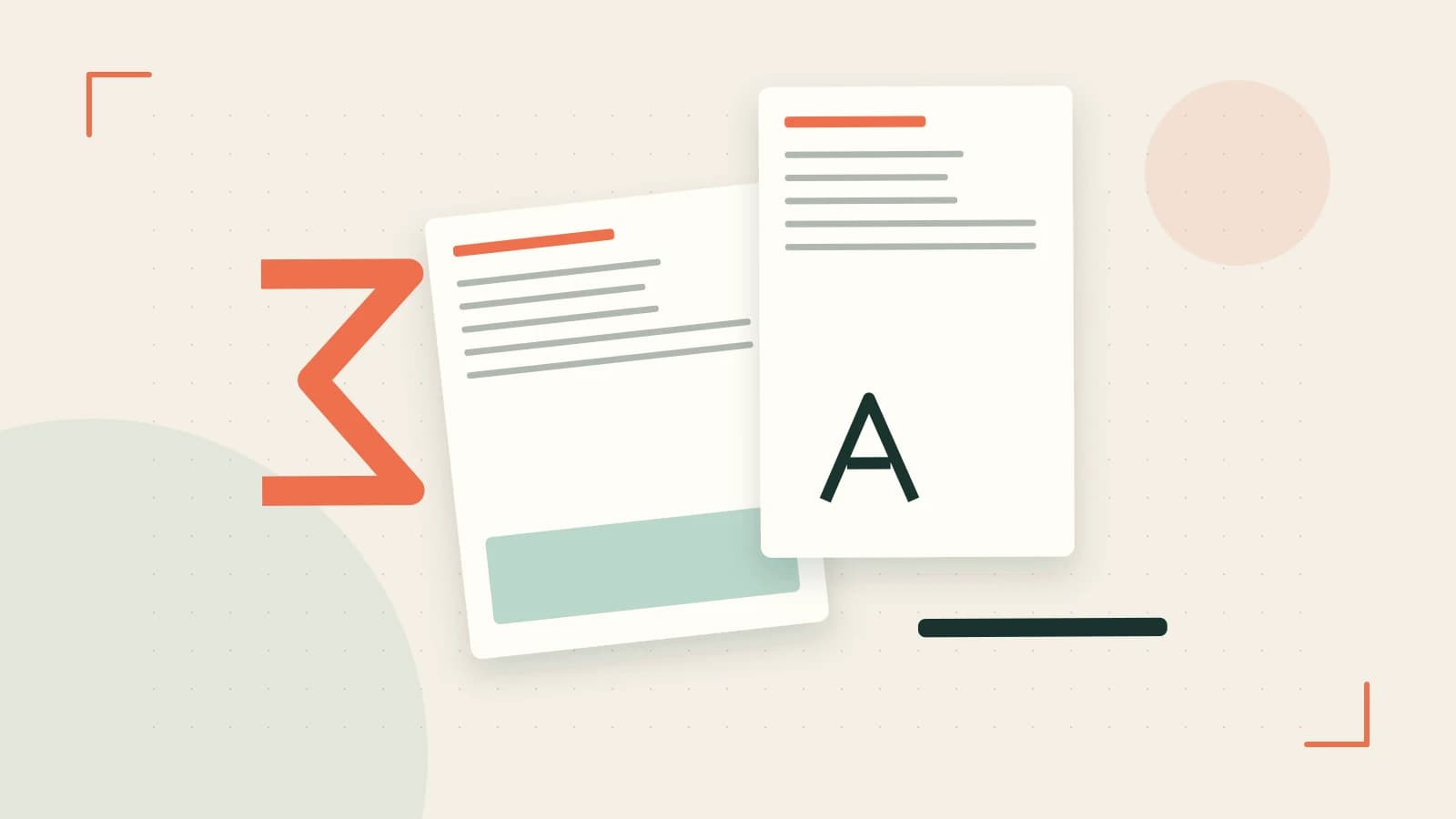 Editorial illustration of typeset pages, expressive letterform shapes and a precise editorial page grid
