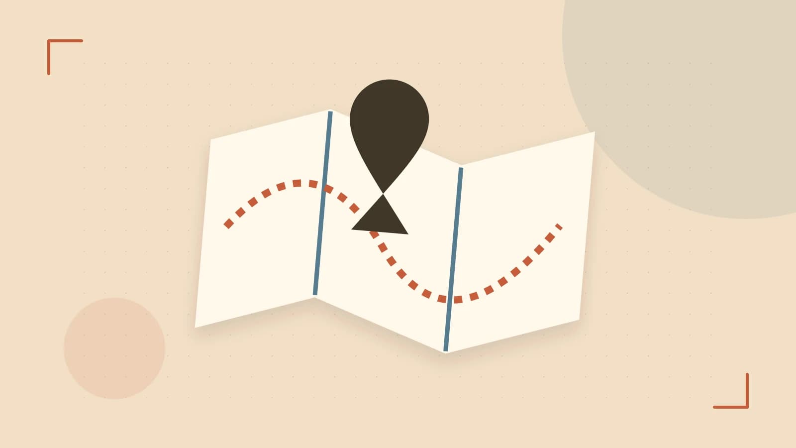 Editorial illustration of an editorial globe with meridians and layered geographic shapes