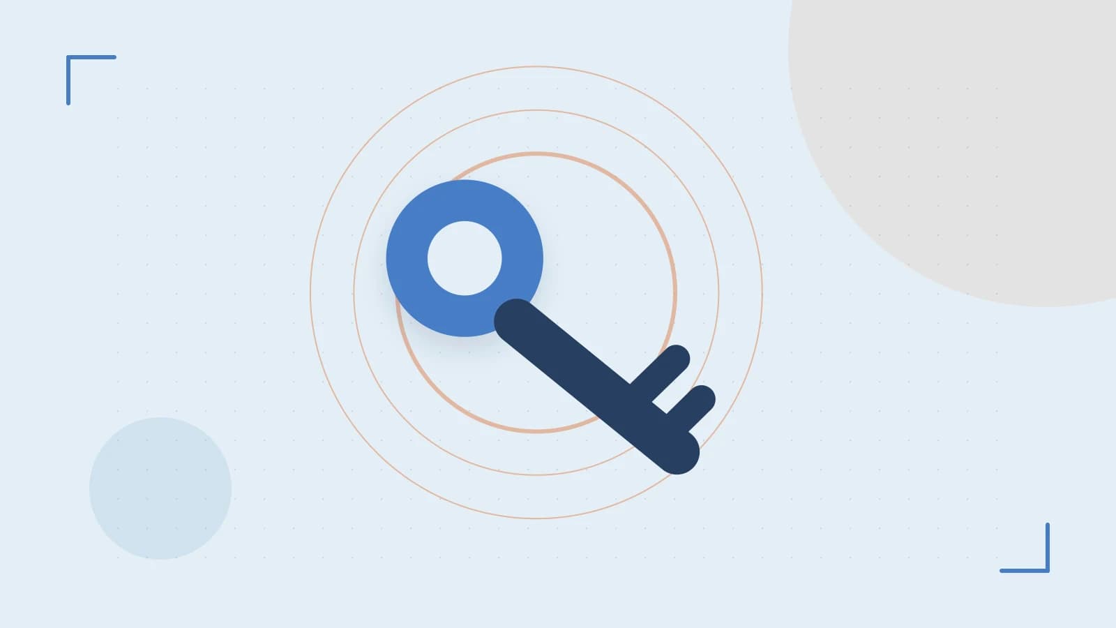 Editorial illustration of a sculpted shield, authentication key and concentric permission boundaries