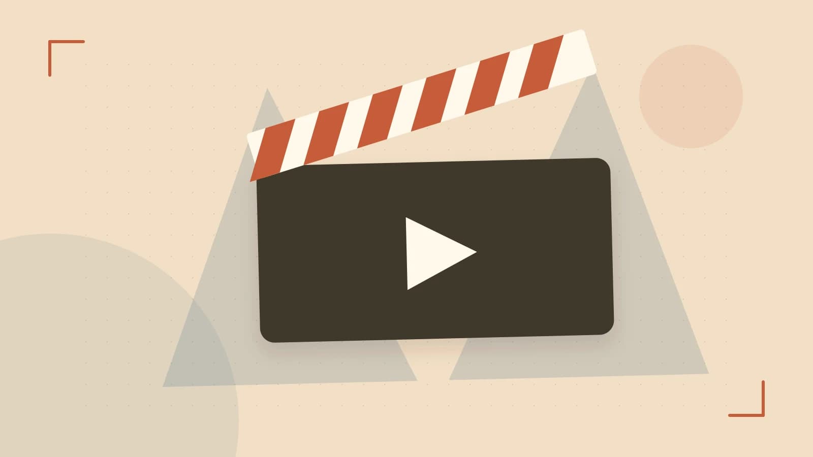 Editorial illustration of a film clapperboard, a spotlight and layered cultural artwork