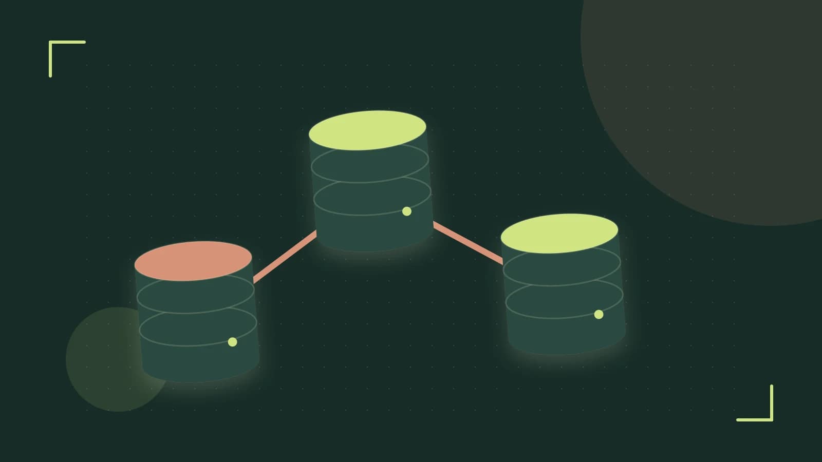 Editorial illustration of structured records, database cylinders and relationships between tables
