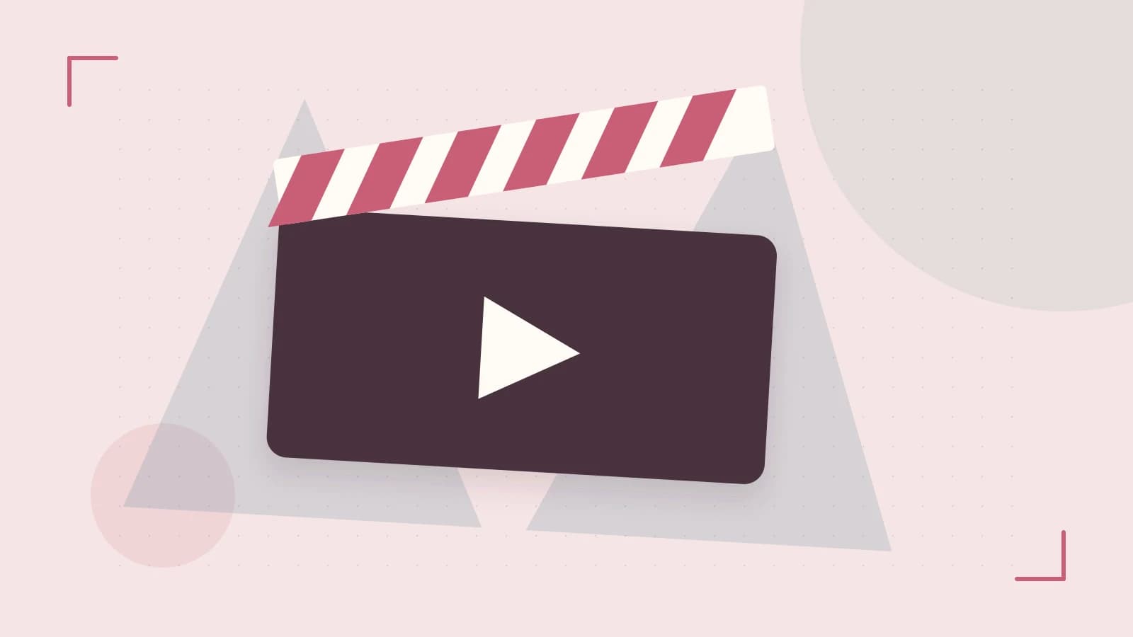 Editorial illustration of a film clapperboard, a spotlight and layered cultural artwork