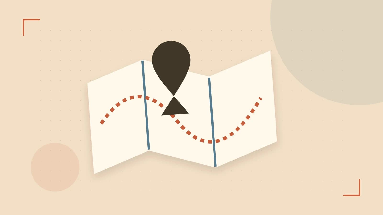 Editorial illustration of an editorial globe with meridians and layered geographic shapes