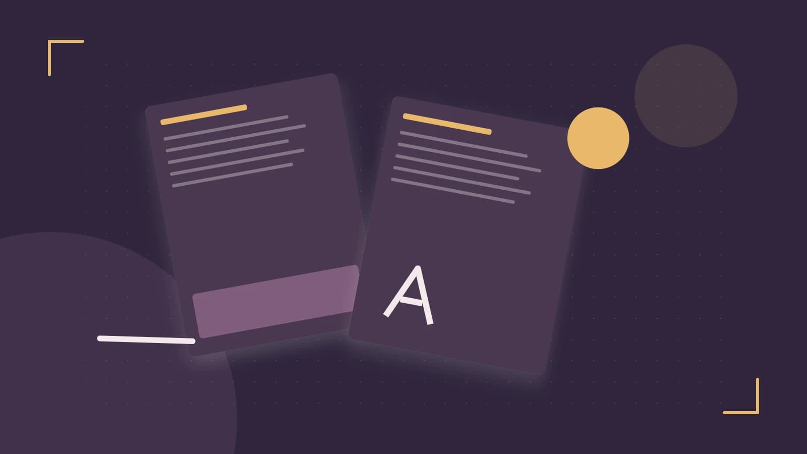 Editorial illustration of typeset pages, expressive letterform shapes and a precise editorial page grid