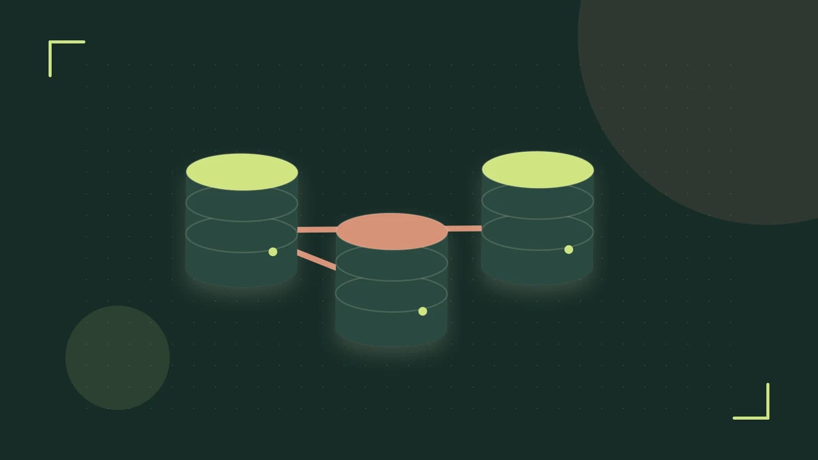 Editorial illustration of structured records, database cylinders and relationships between tables
