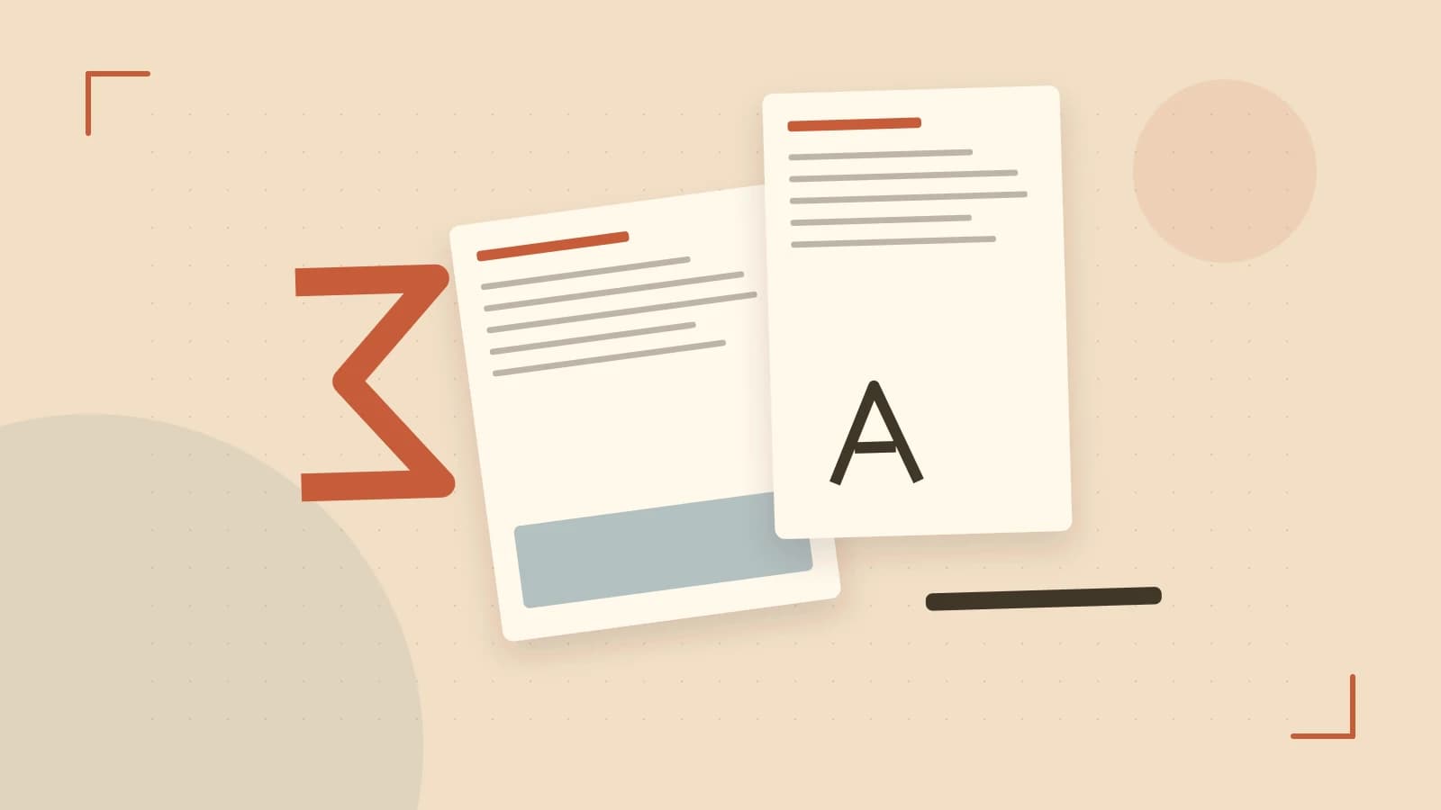 Editorial illustration of typeset pages, expressive letterform shapes and a precise editorial page grid
