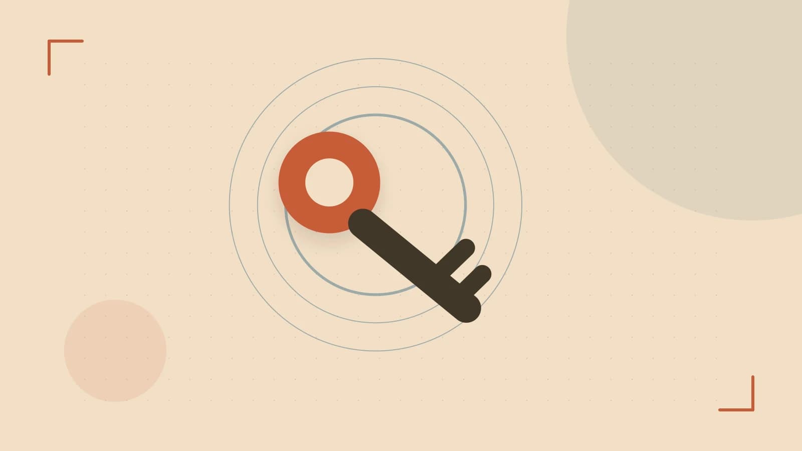 Editorial illustration of a sculpted shield, authentication key and concentric permission boundaries