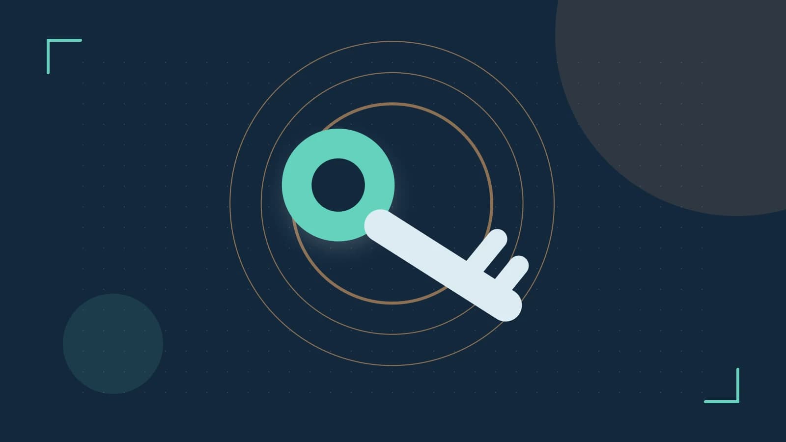 Editorial illustration of a sculpted shield, authentication key and concentric permission boundaries