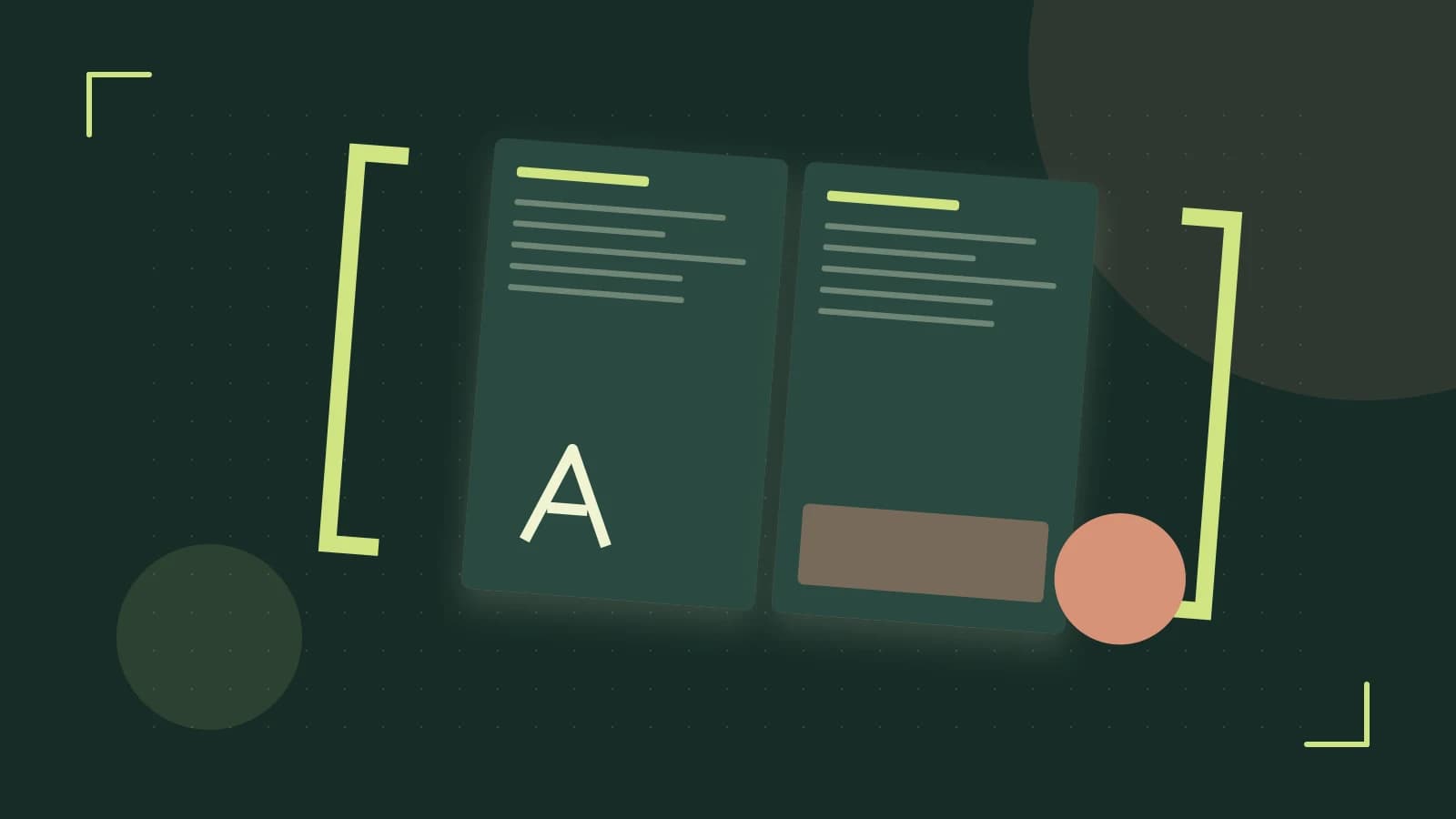 Editorial illustration of typeset pages, expressive letterform shapes and a precise editorial page grid