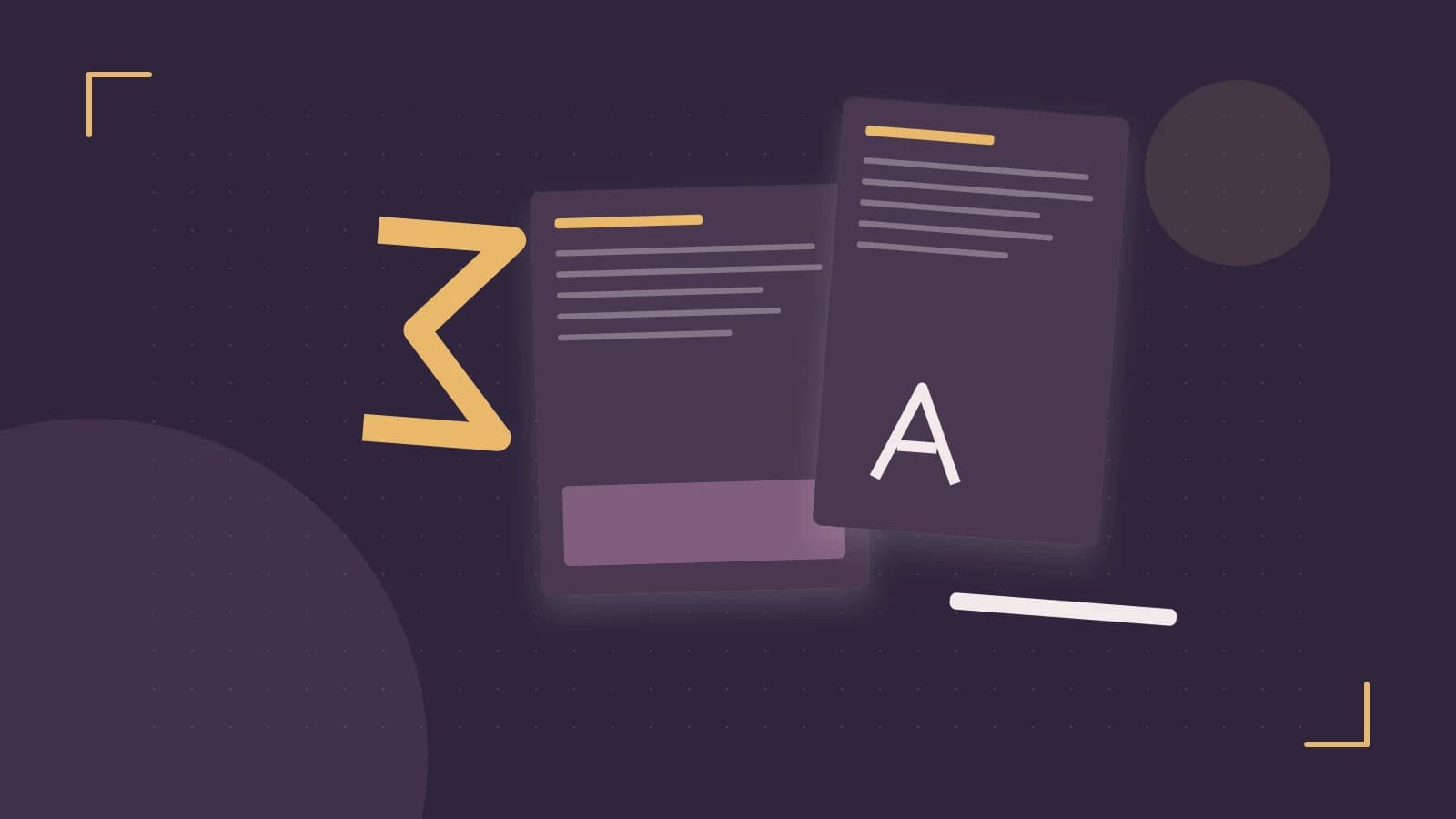 Editorial illustration of typeset pages, expressive letterform shapes and a precise editorial page grid