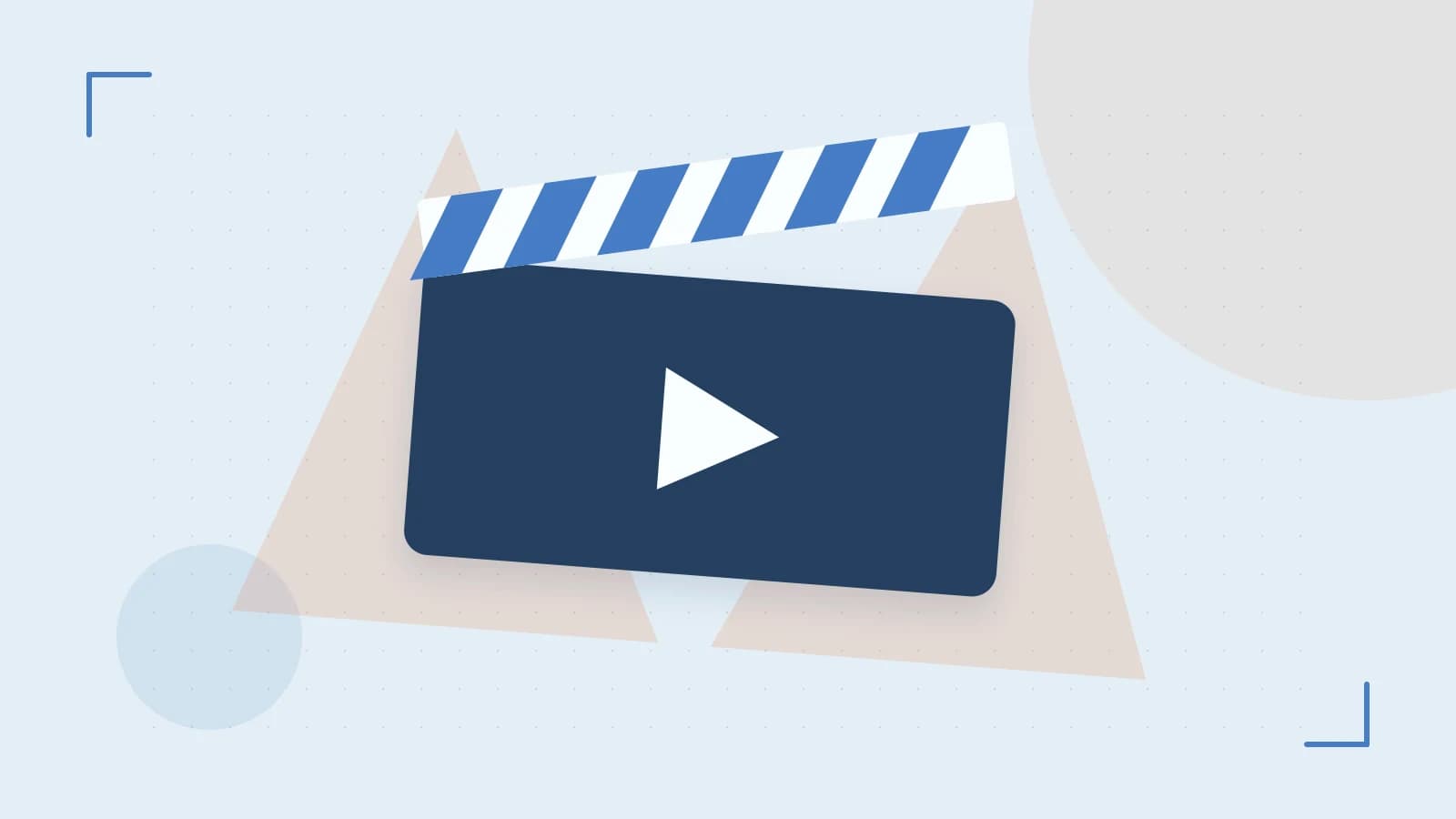 Editorial illustration of a film clapperboard, a spotlight and layered cultural artwork