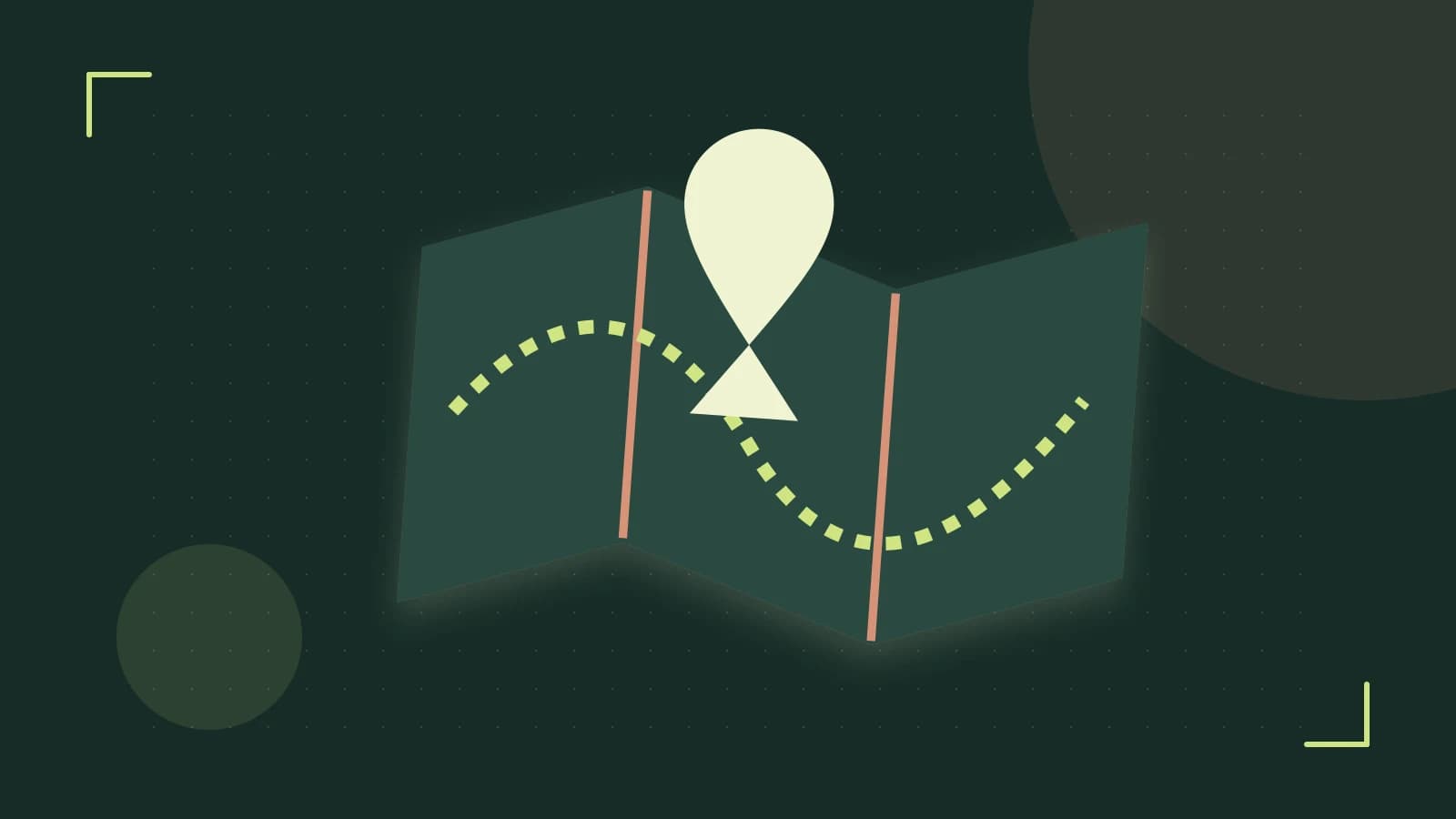 Editorial illustration of an editorial globe with meridians and layered geographic shapes